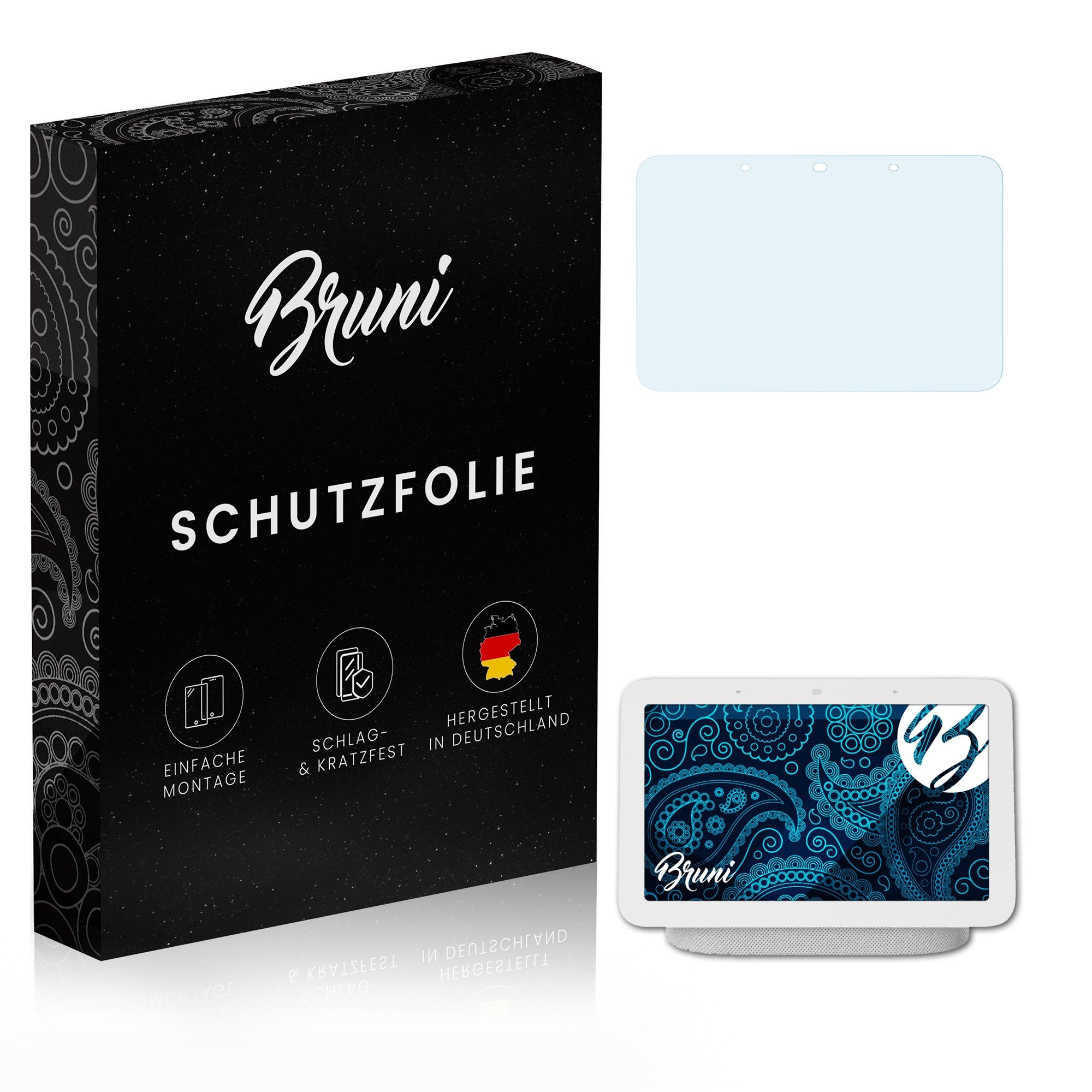 Bruni Schutzfolie für Google Nest Hub 2. Generation, (2 Folien), praktisch unsichtbar