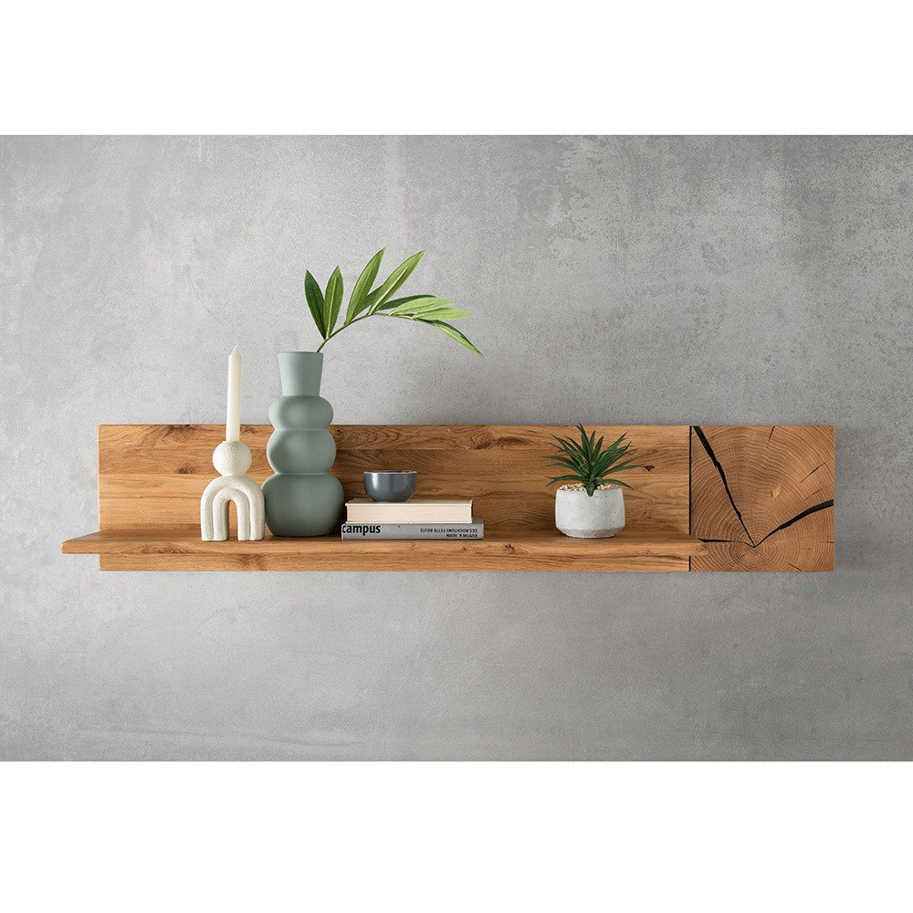Lomadox Wandregal KIMBERLEY-69, Regal Hängeregal Wandboard modern in massiver geölter Wildeiche