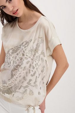 Monari Schlupfbluse Blusenshirt Kurzarm mit animal print