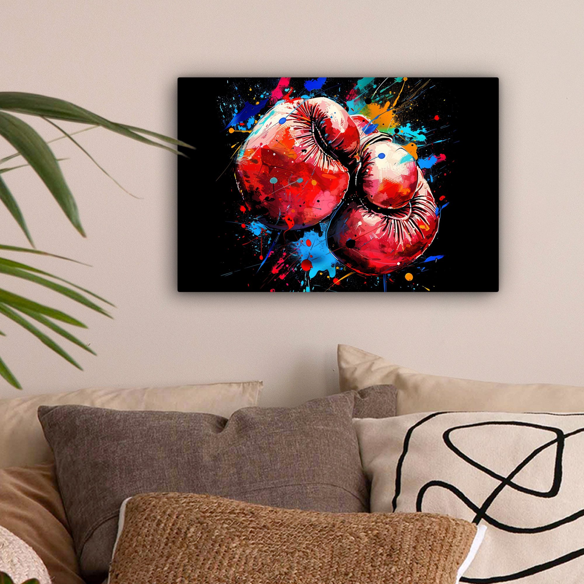 OneMillionCanvasses® Leinwandbild Graffiti - Sport - Boxen - Boxhandschuhe, günstig online kaufen