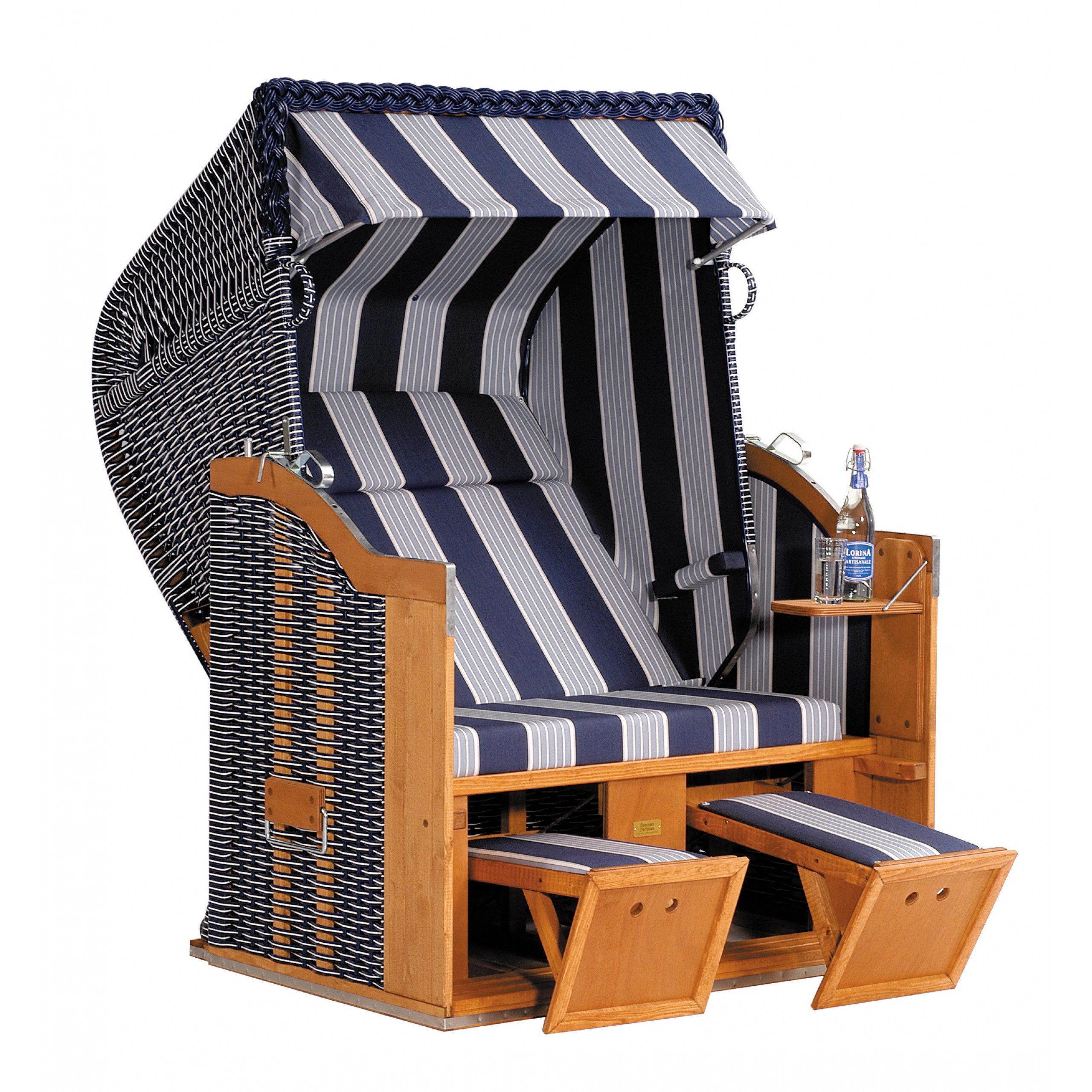 Strandkorb Sonnenpartner Gartenstrandkorb "Classic" 2-Sitzer, Halbliegemodell