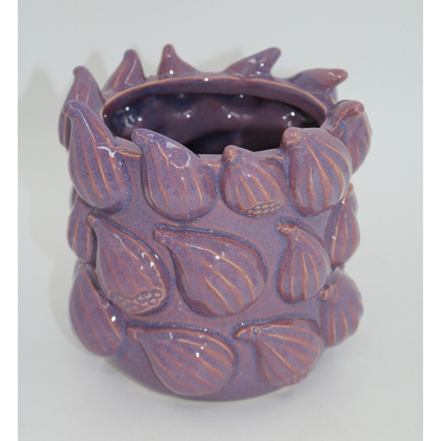 BURI Blumentopf 6x Übertopf Feige Keramik Töpfe Pflanzen Kübel Kräutergefäß Gartenbox