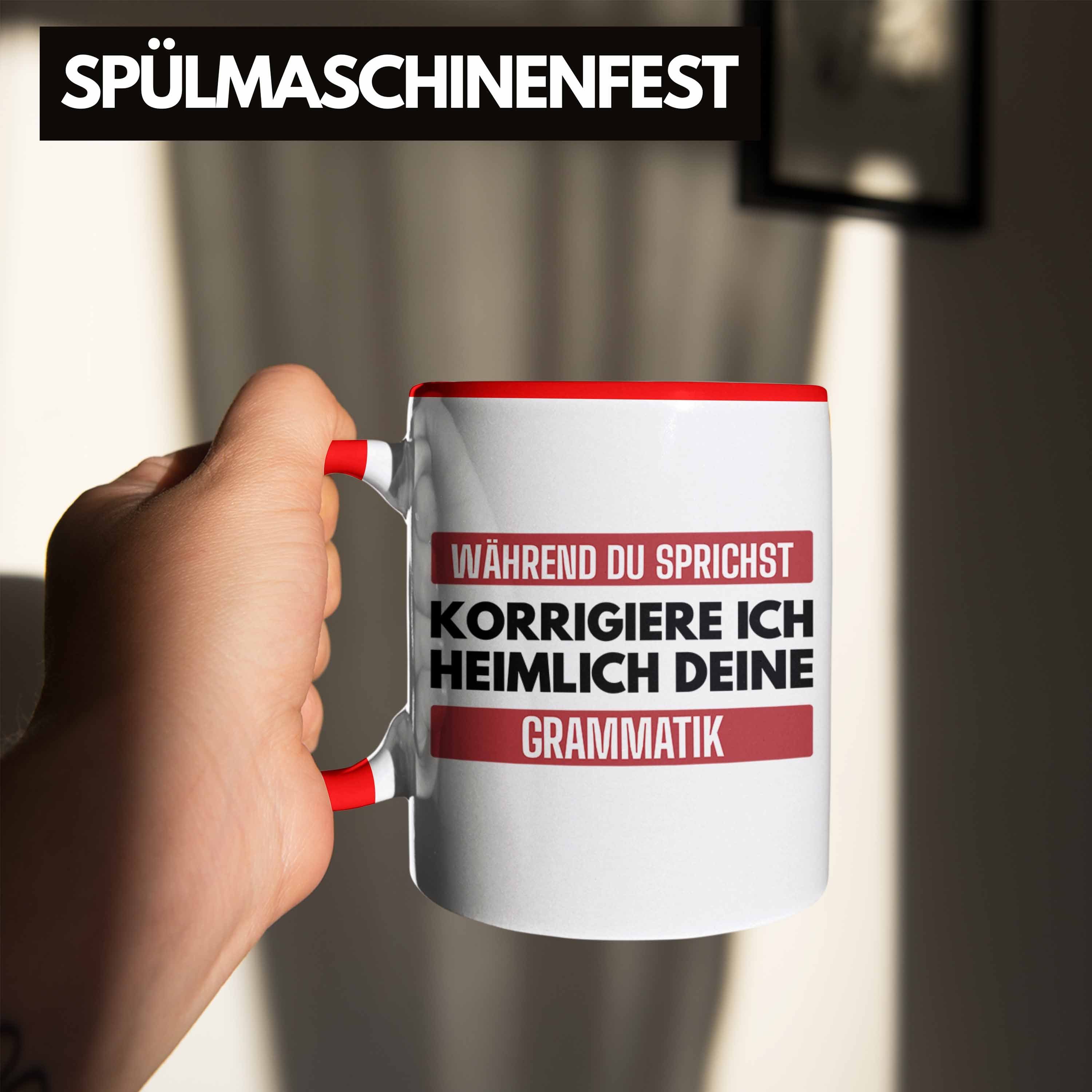 Rot Grammatik Lehrerin Lustig - Sprüche Trendation Tasse Trendation Tasse Geschenk Spruch Geschenkidee