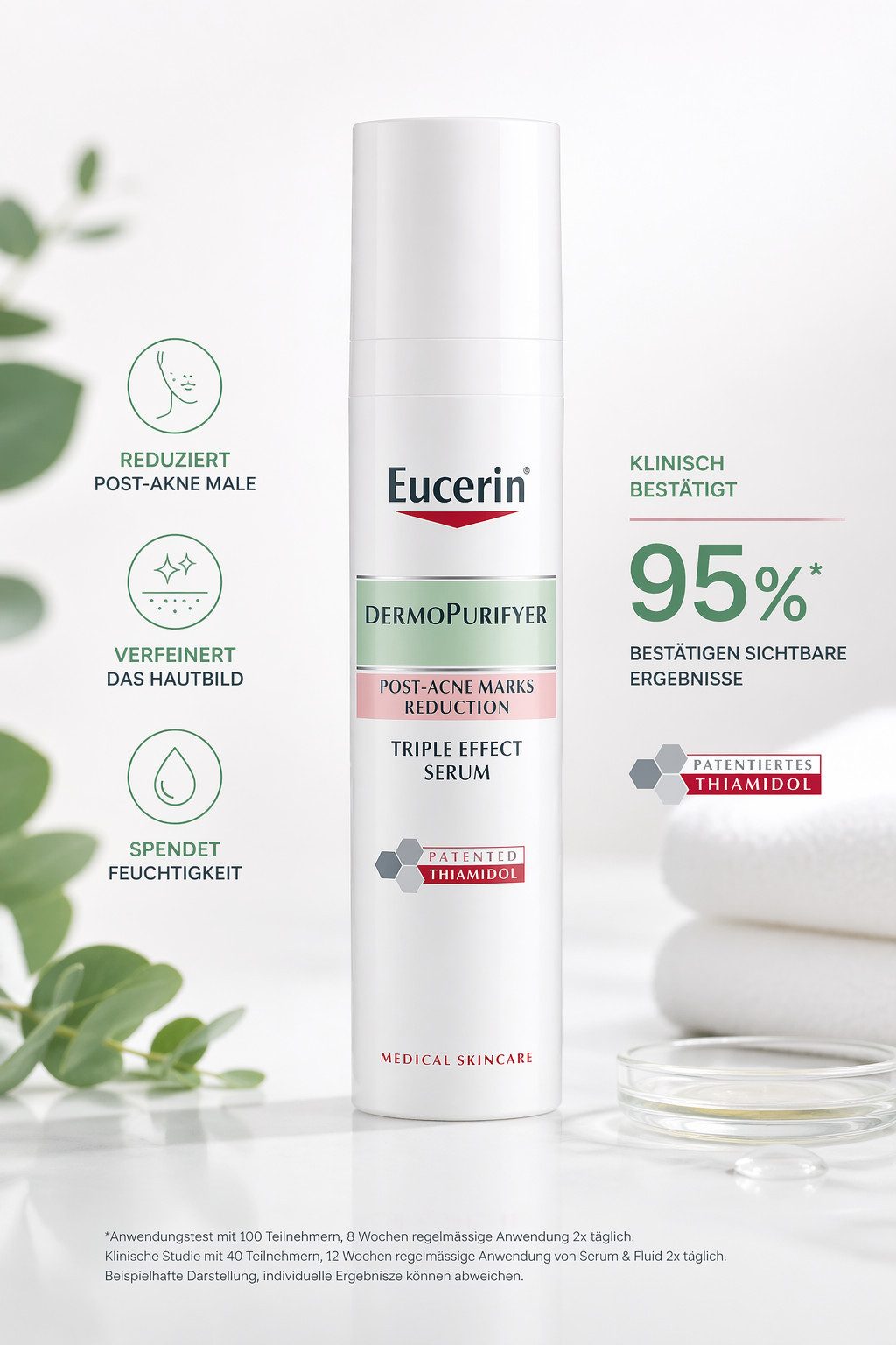 Eucerin Augencreme Eucerin Dermopurifyer Triple Action Serum 40ml Anti Akne Creme