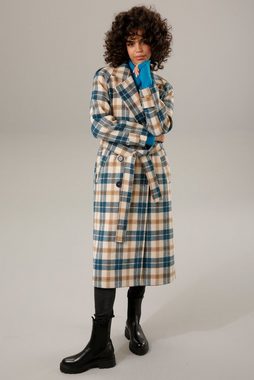 Aniston CASUAL Wintermantel (mit Bindegürtel) im ausdrucksvollem Karo-Dessin