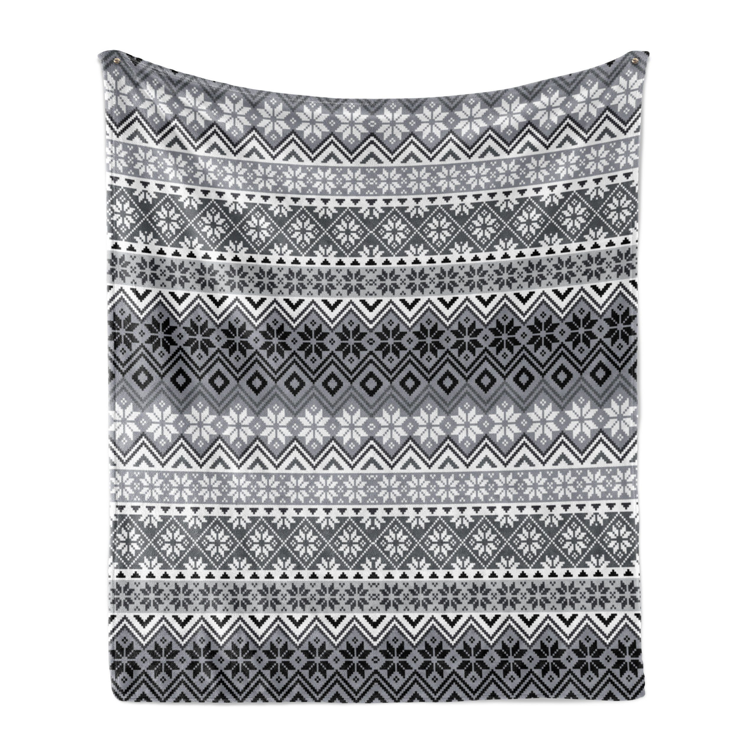 Wohndecke Gemütlicher Plüsch Grau Schneeflocke-Muster Nordic für Abakuhaus, Außenbereich, den und Innen