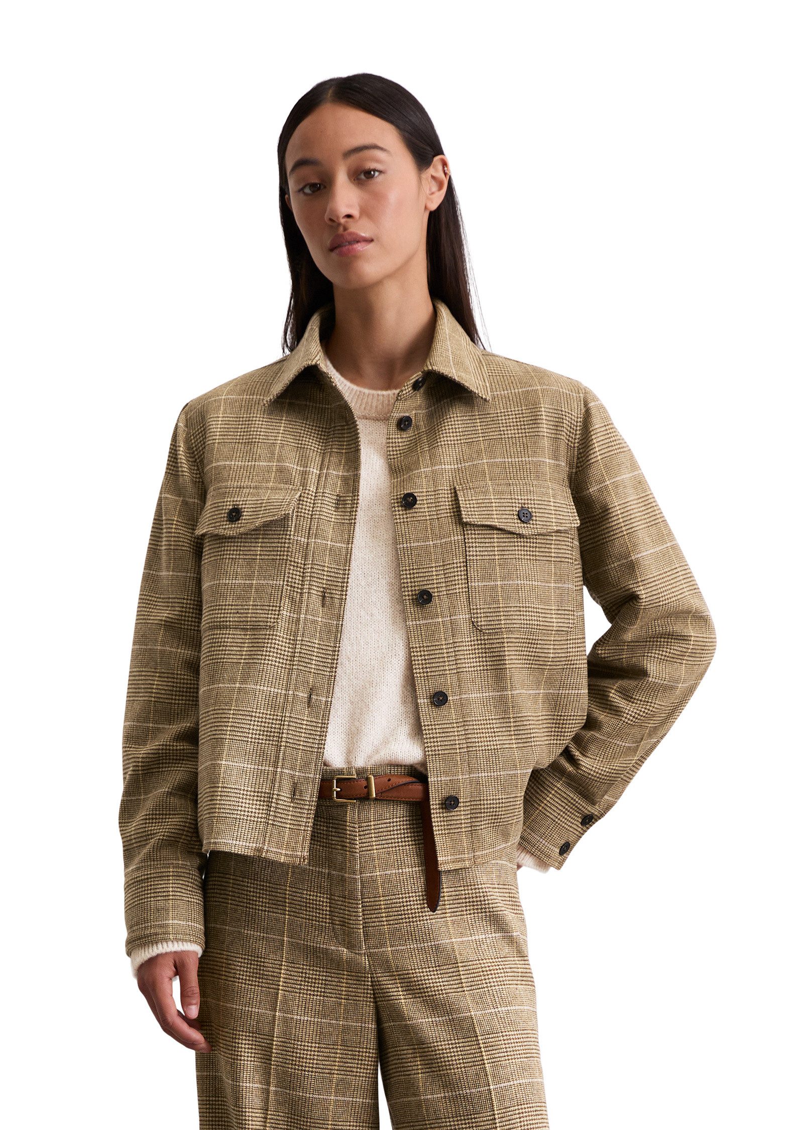 Marc O'Polo Kurzjacke mit Glencheck-Karo günstig online kaufen