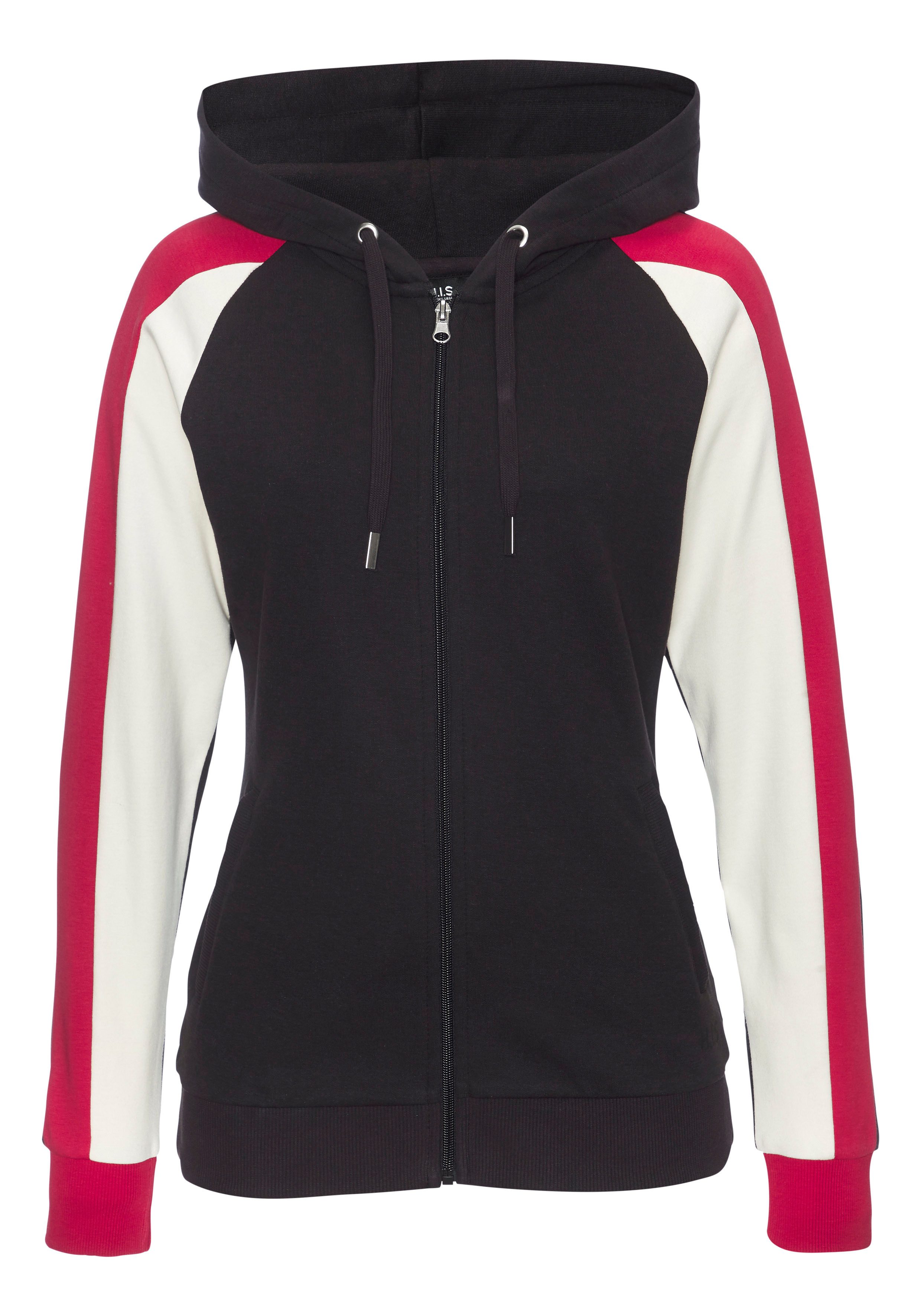H.I.S Kapuzensweatjacke mit Colorblock Design am Ärmel. € 39,99