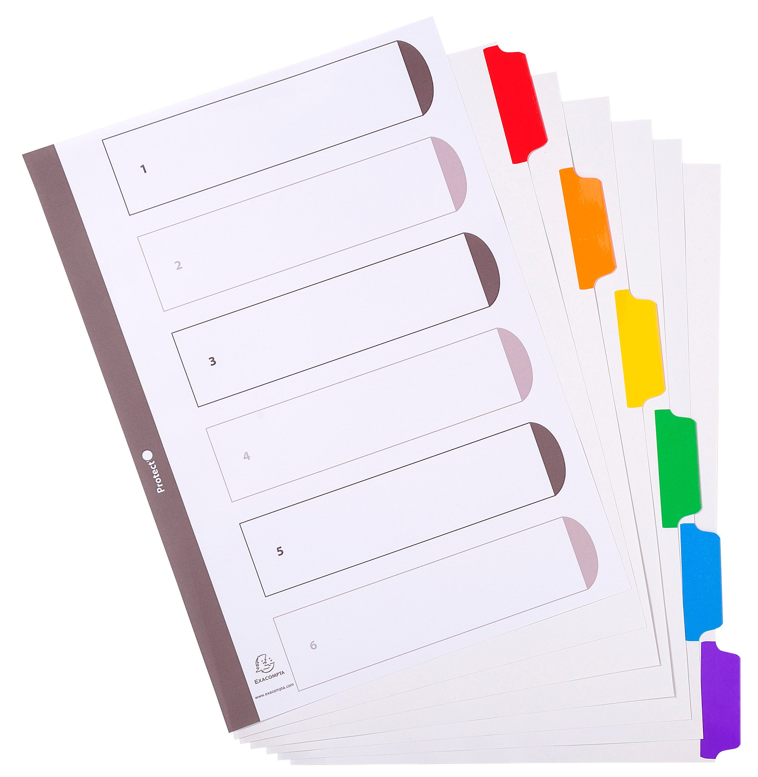EXACOMPTA Aktenordner Exacompta Register A4 Kart ws Farb.Tabs 6tlg