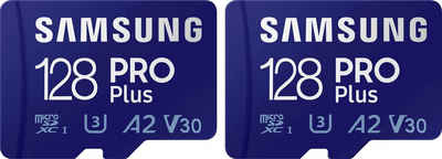 Samsung 2 x PRO Plus 128GB inkl. SD-Adapter Speicherkarte (128 GB, UHS Class 10, 160 MB/s Lesegeschwindigkeit, Doppelpack)