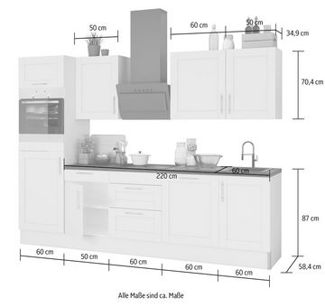 OPTIFIT Küche Ahus, Breite 280 cm,wahlw. mit E-Geräten,Soft Close Funktion,MDF Fronten