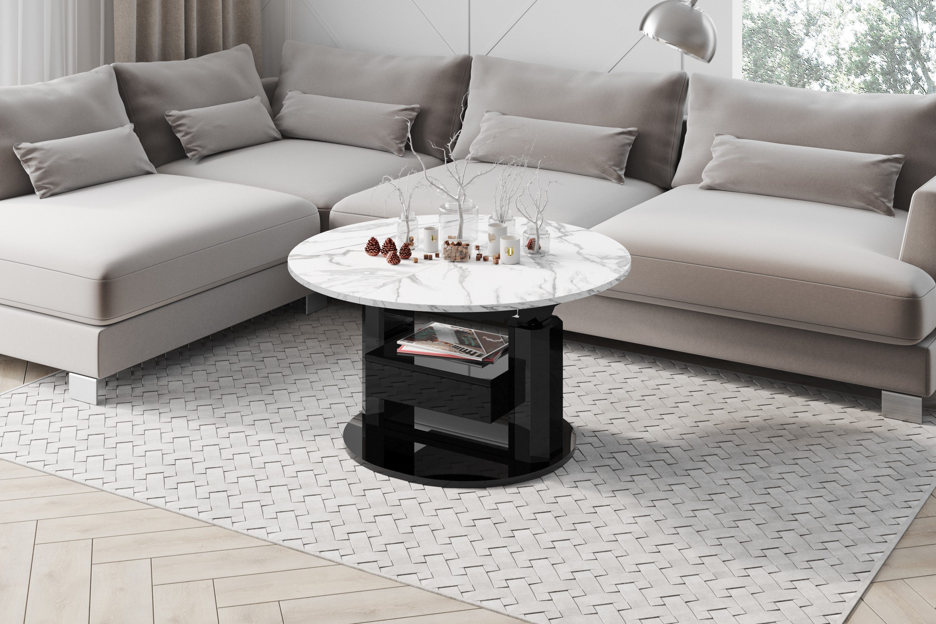 designimpex Couchtisch Design HPM-111 Hochglanz ausziehbar günstig online kaufen
