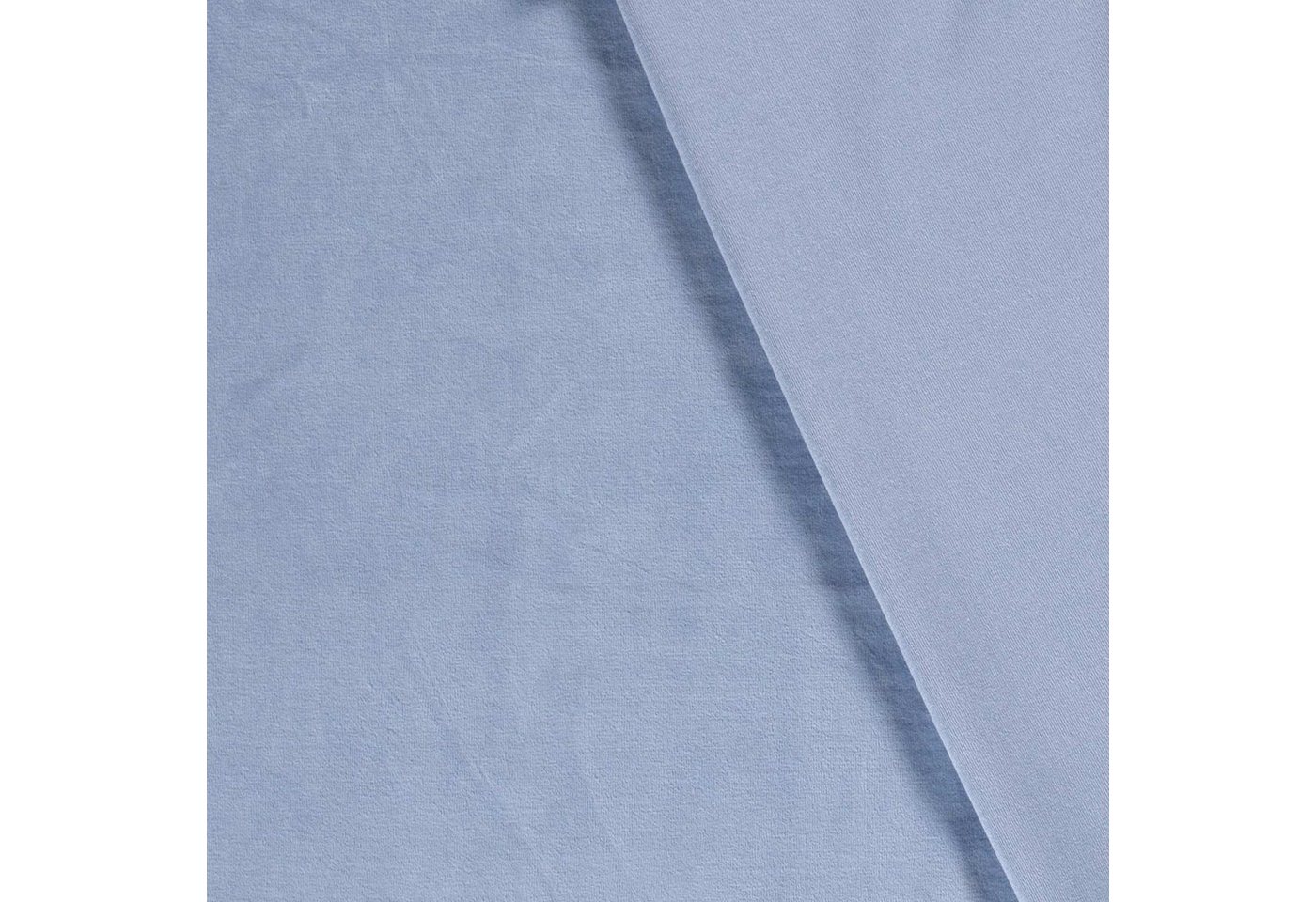 Thumbnail - maDDma Stoff Velour Nicky uni ab 50 x 150cm Jersey Velourstoff Baumwolle, 002 - hellblau