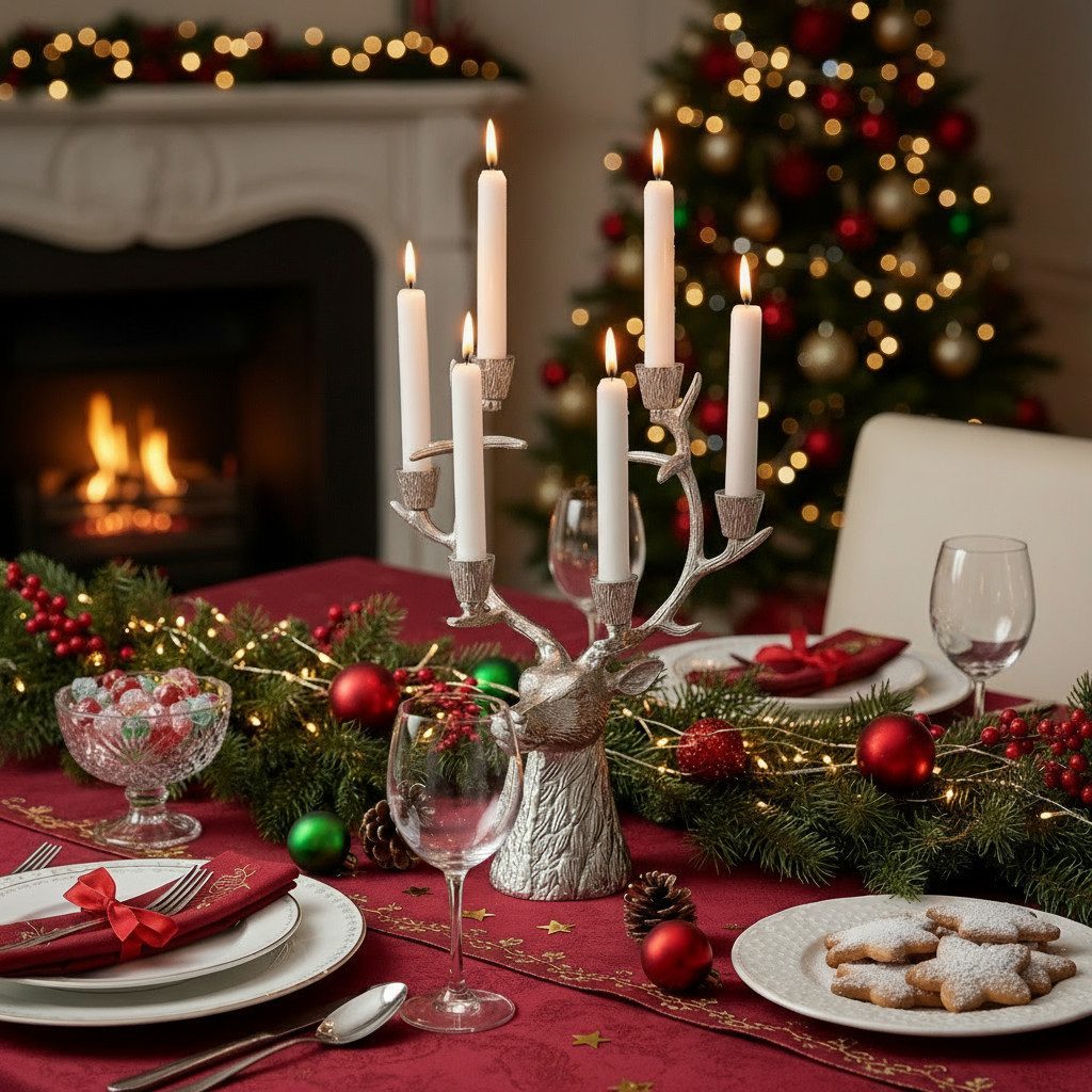 MF Kerzenleuchter Kerzenleuchter Hirsch Theodor – Elegantes Tischaccessoire günstig online kaufen