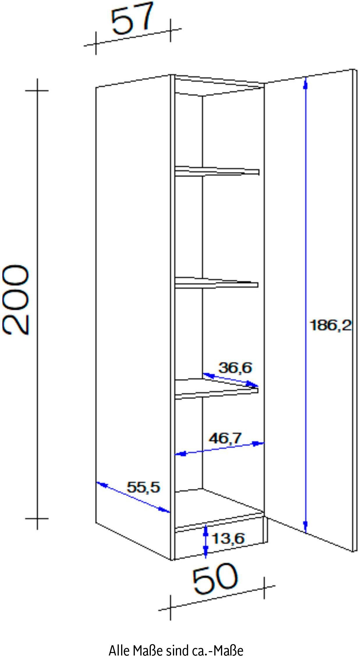 Vorratsschrank für T) x x viel Flex-Well H 50 x x cm, (B 200 Portland 57 Stauraum