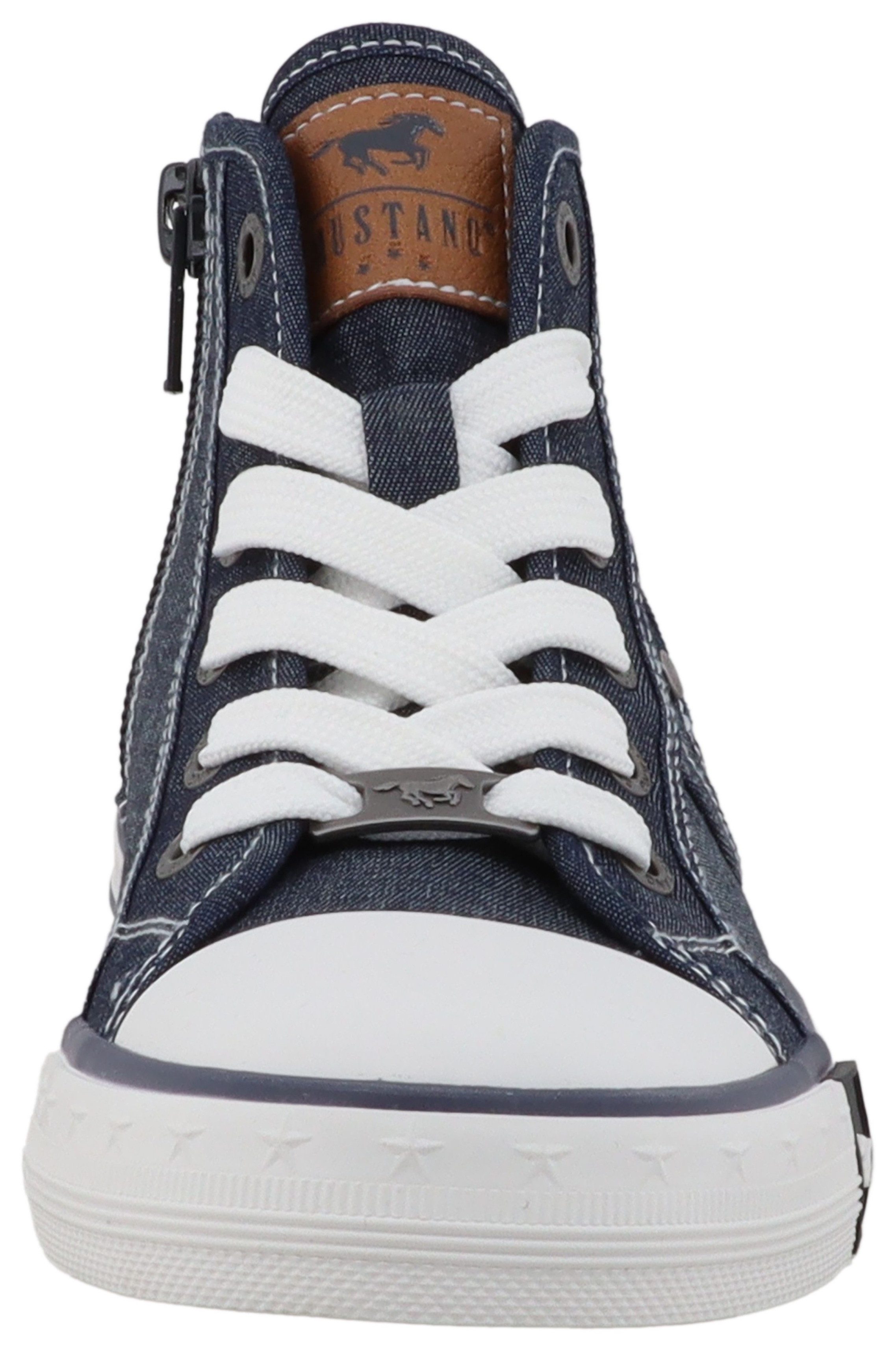 Mustang Shoes Gaspare Sneaker Freizeitschuh, Schnürboots, High Top-Sneaker mit Nieten