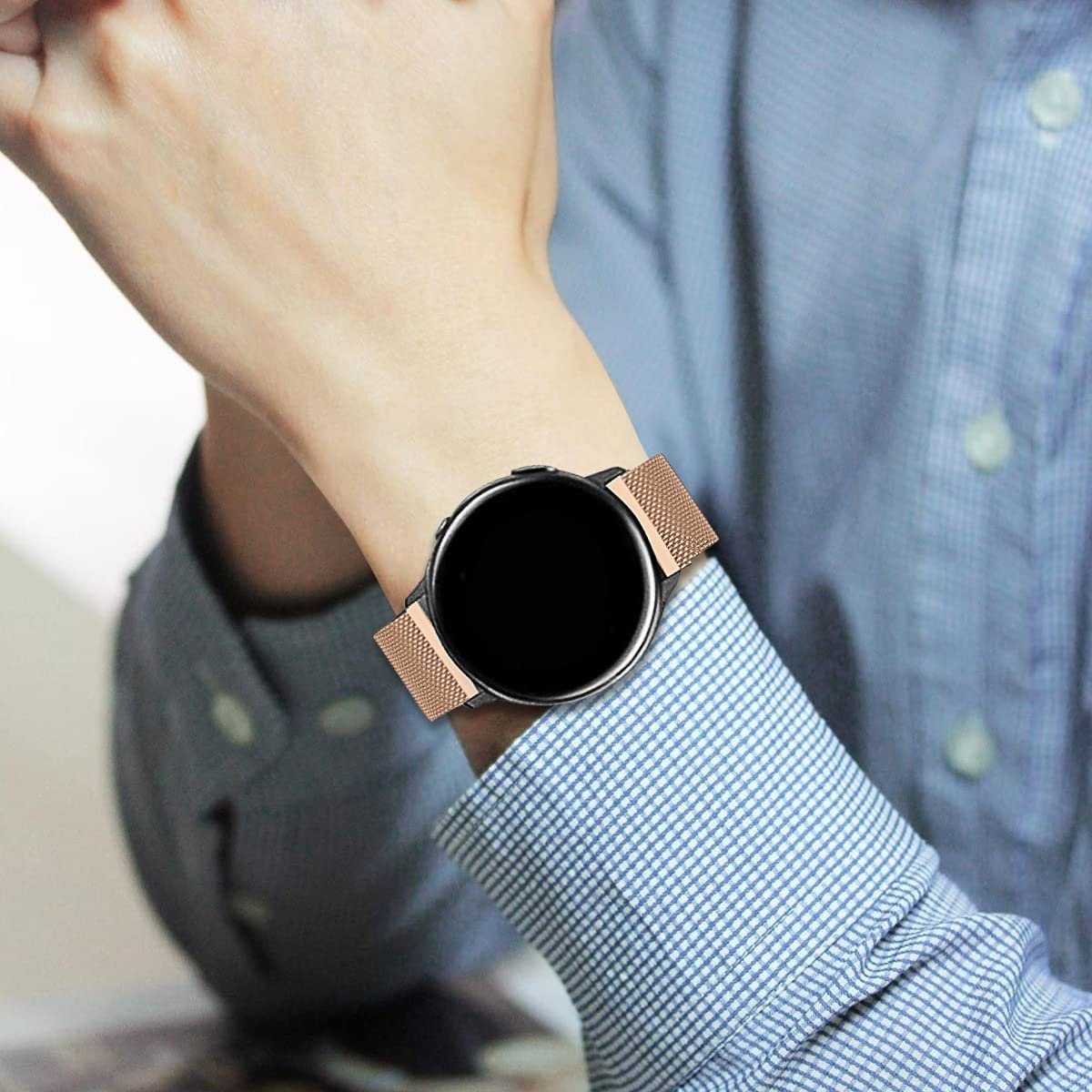 ELEKIN Smartwatch-Armband Edelstahl Mesh Huawei 3/Huawei Metall GT(22mm) Watch für Watch Armband
