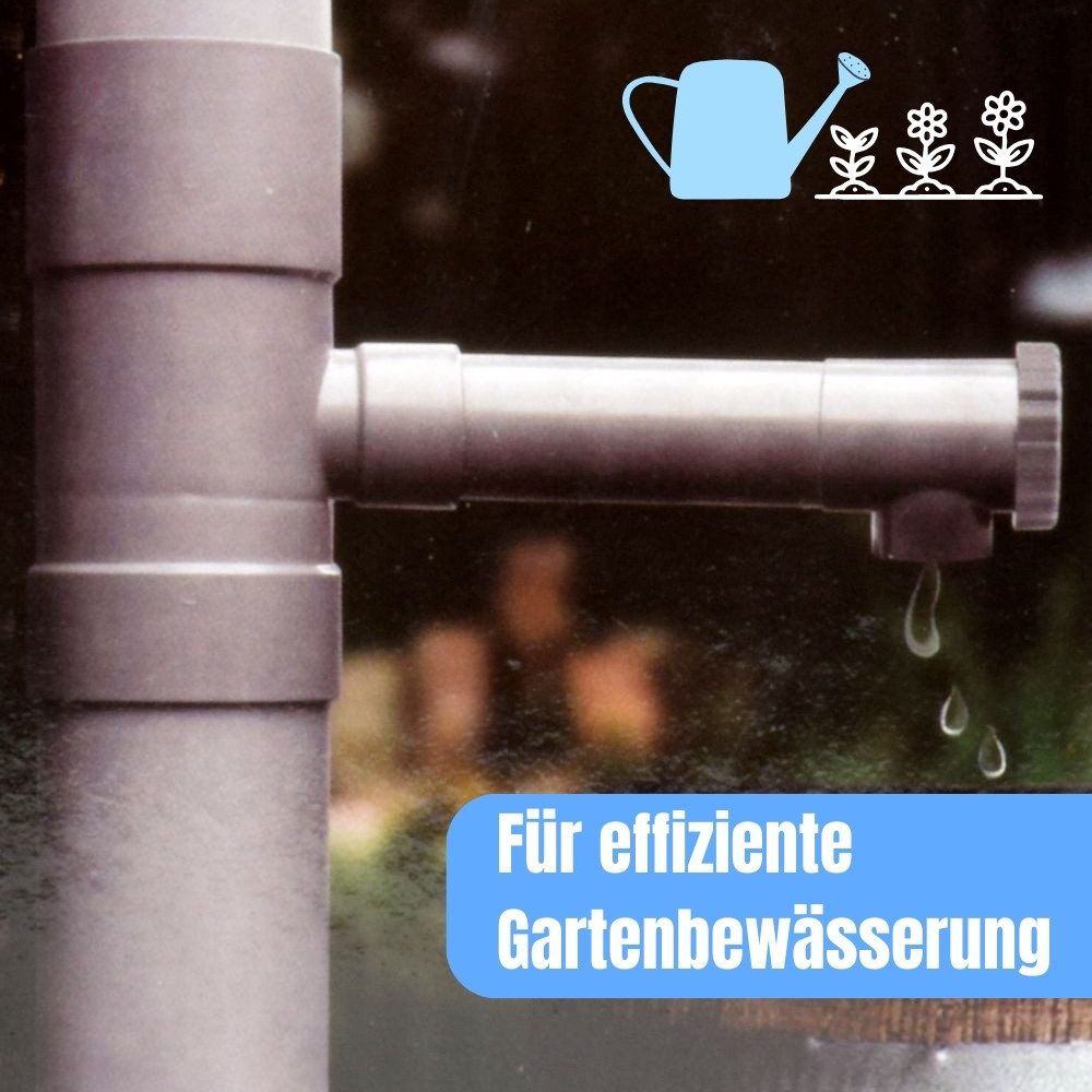 GarPet Regenfallrohr Wasserdieb Fallrohr Abzweig mit Hahn Regensammler Regendieb 100 mm – Bild 4 von 5