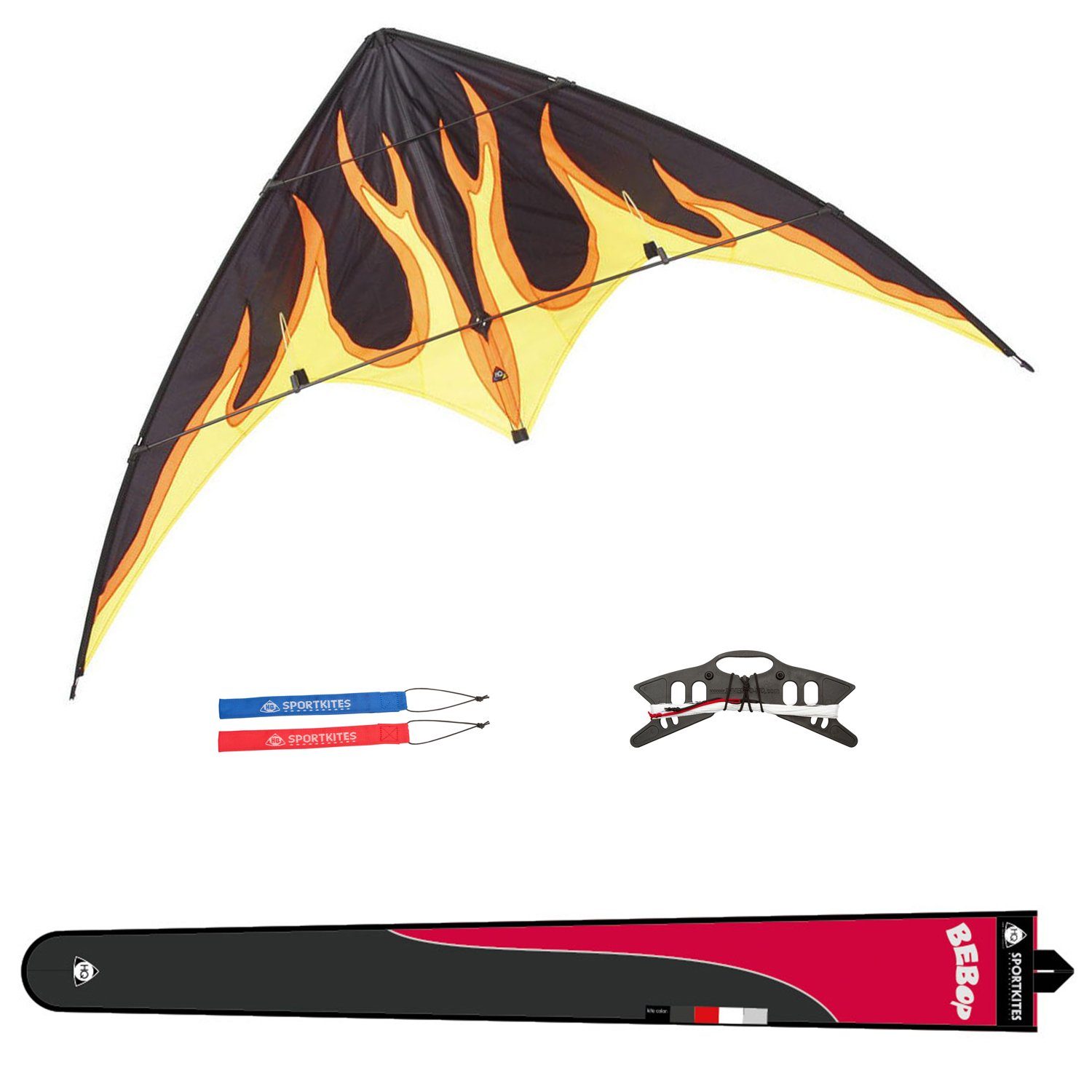 HQ Flug-Drache HQ Lenkdrachen HQ Bebop Fire Kinderdrachen Drachen, mit Winder und Schlaufen