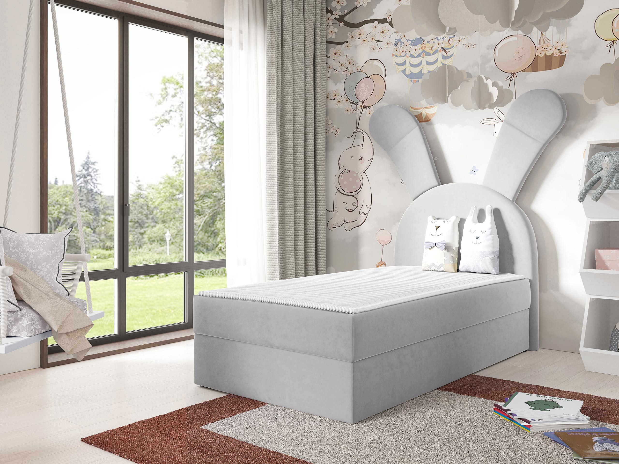 MIRJAN24 Boxspringbett Bunny Light (mit Bettkasten), Seitenwahl, Kopfteil Gepolstert