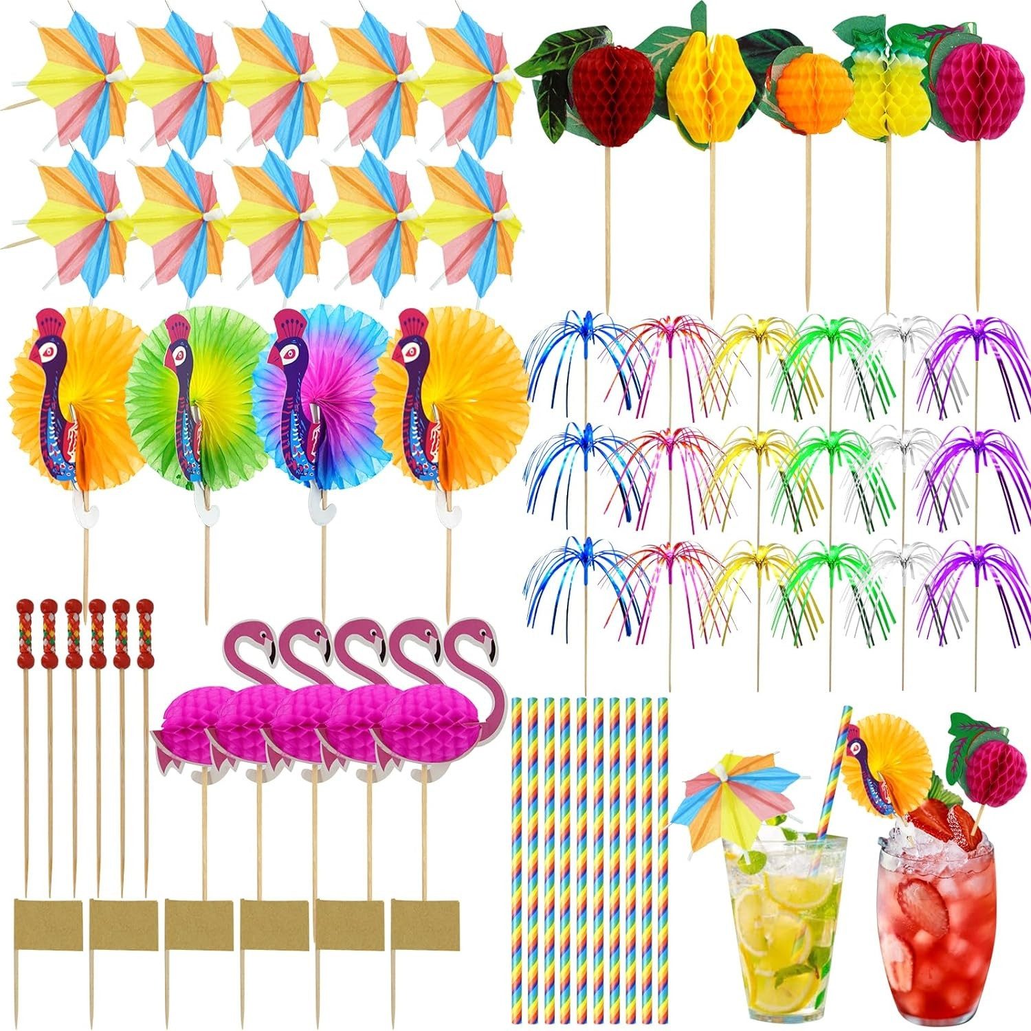 Cocktail-Set Cocktail Deko 150 Stück Party Zubehör Cocktail Dekorationen