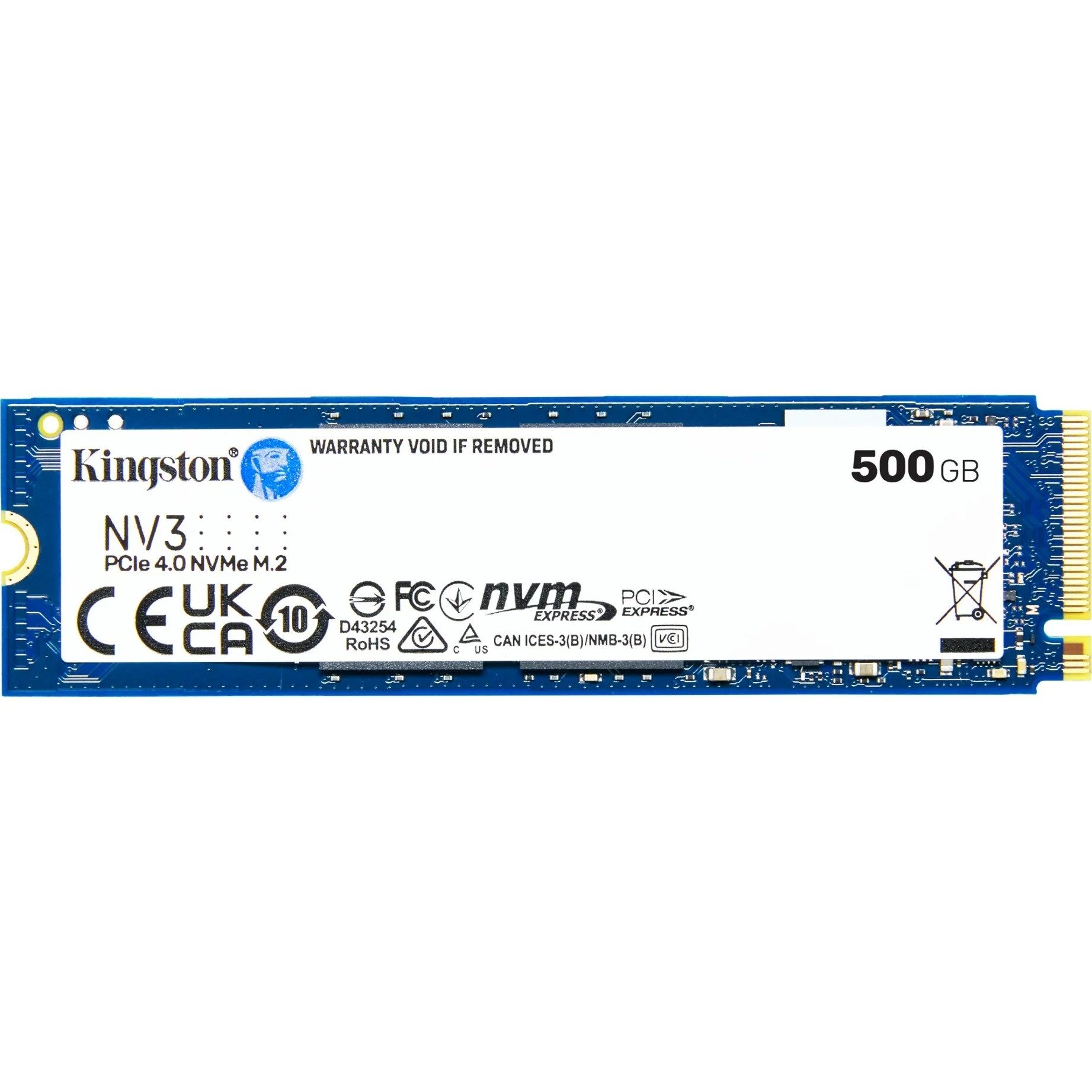 Kingston NV3 500GB NVMe SSD Gen4 M.2 2280 interne SSD (500 GB) M.2" 5000 MB/S Lesegeschwindigkeit, 3000 MB/S Schreibgeschwindigkeit, PCIe 4.0 NVMe, kompakte Bauform, effiziente Speichertechnik
