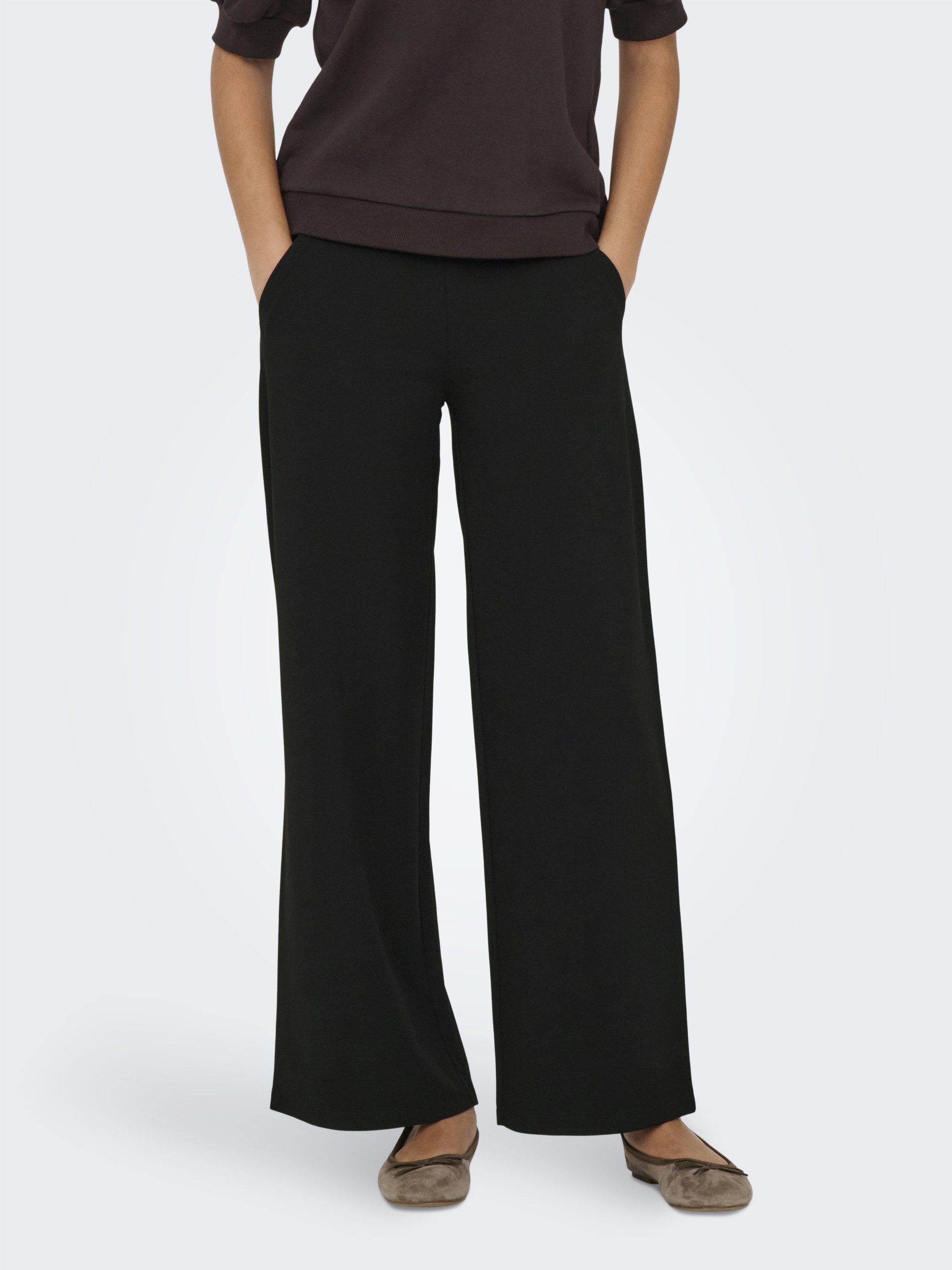 Chinos JDYLOUISVILLE CATIA WIDE PANT JRS N, Black