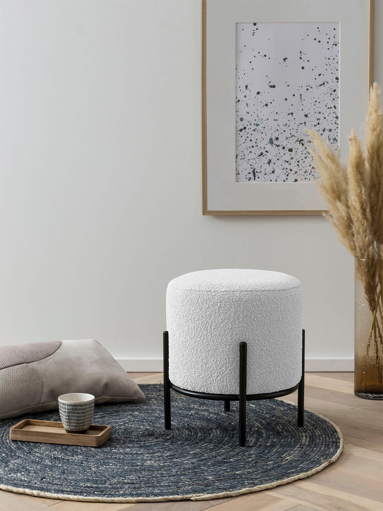SalesFever Polsterhocker, mit Design-Gestell aus schwarzem günstig online kaufen