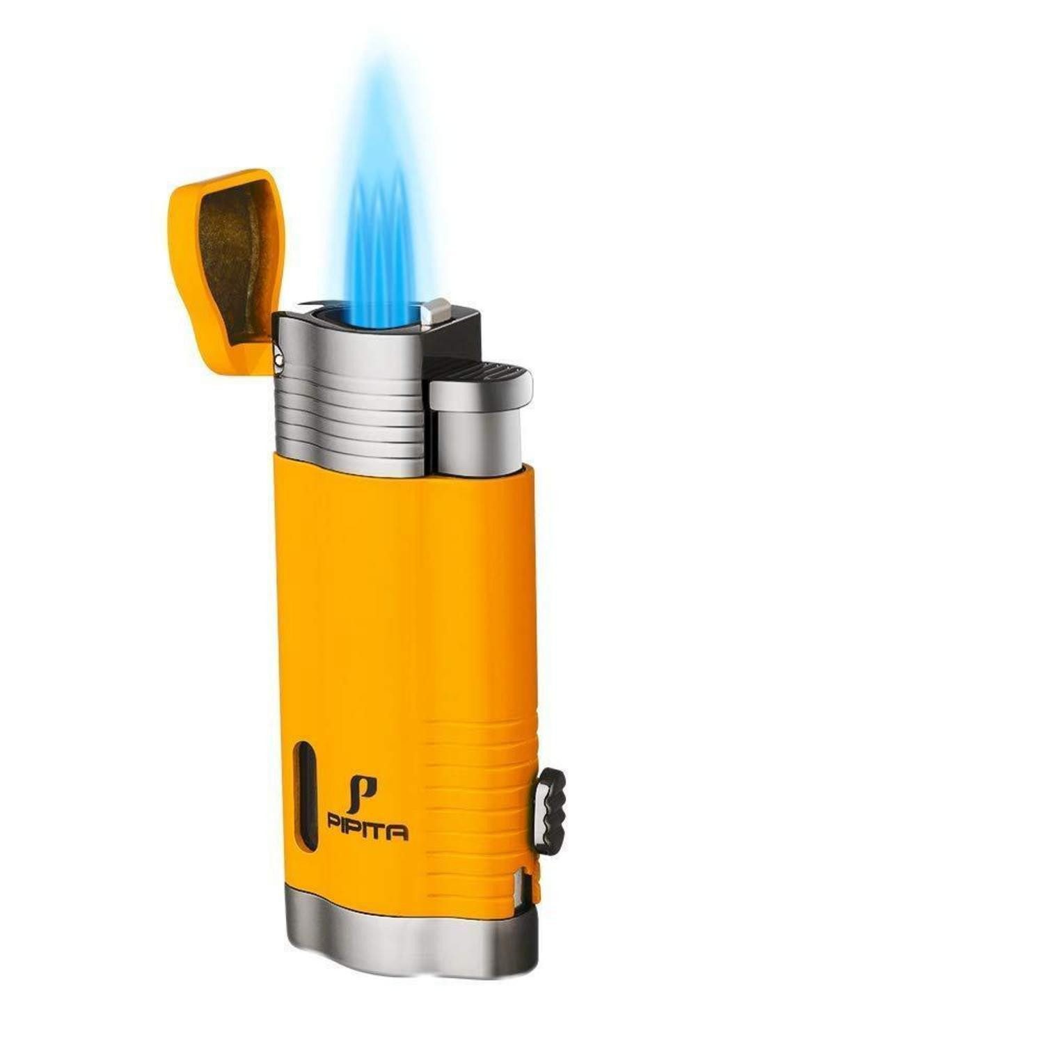 LuxusKollektion Feuerzeuge Sturmfeuerzeug 3 Jet Blaue Flamme Gelb