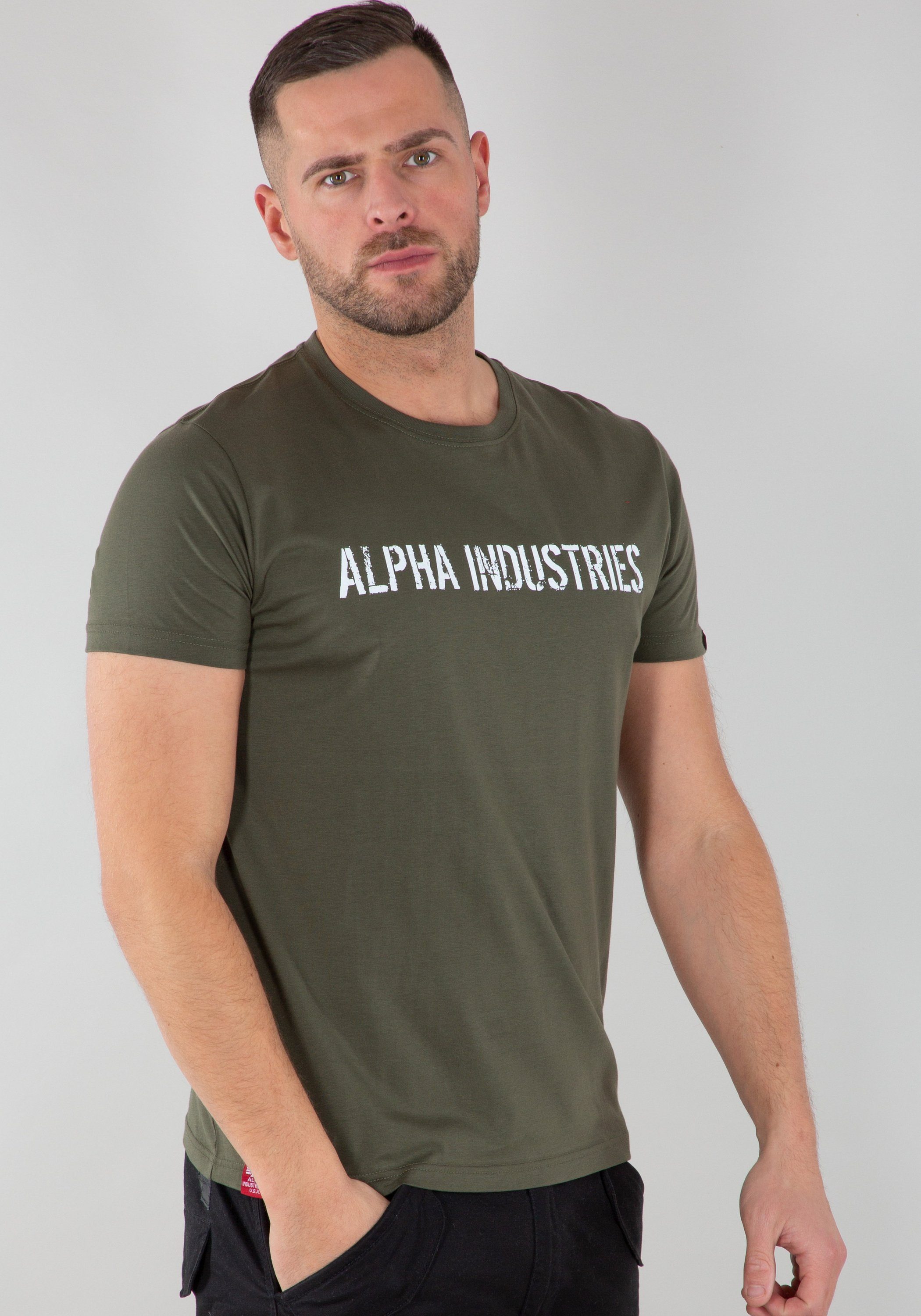 T-Shirts Men T, RBF Siebdruck Alpha Moto Industries Industries - der T-Shirt auf Industries Brust Alpha Alpha