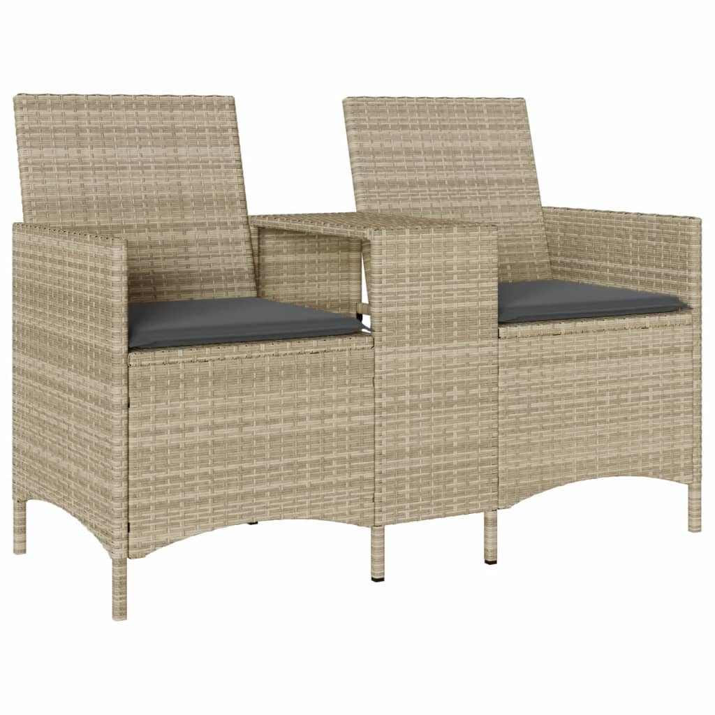 vidaXL Loungesofa Gartensofa 2-Sitzer mit Tisch günstig online kaufen