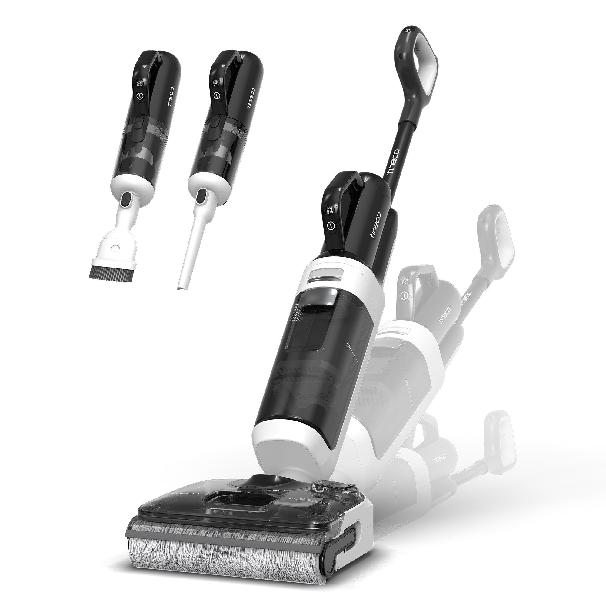 Tineco Nass-Trocken-Sauger FLOOR ONE Switch i5 Stretch, 85°C Heißluft-Trocknung, Handstaubsauger, 180 W, beutellos, Nass-Trocken-Sauger mit optionalem Handstaubsauger (inkl. Aufsätze)