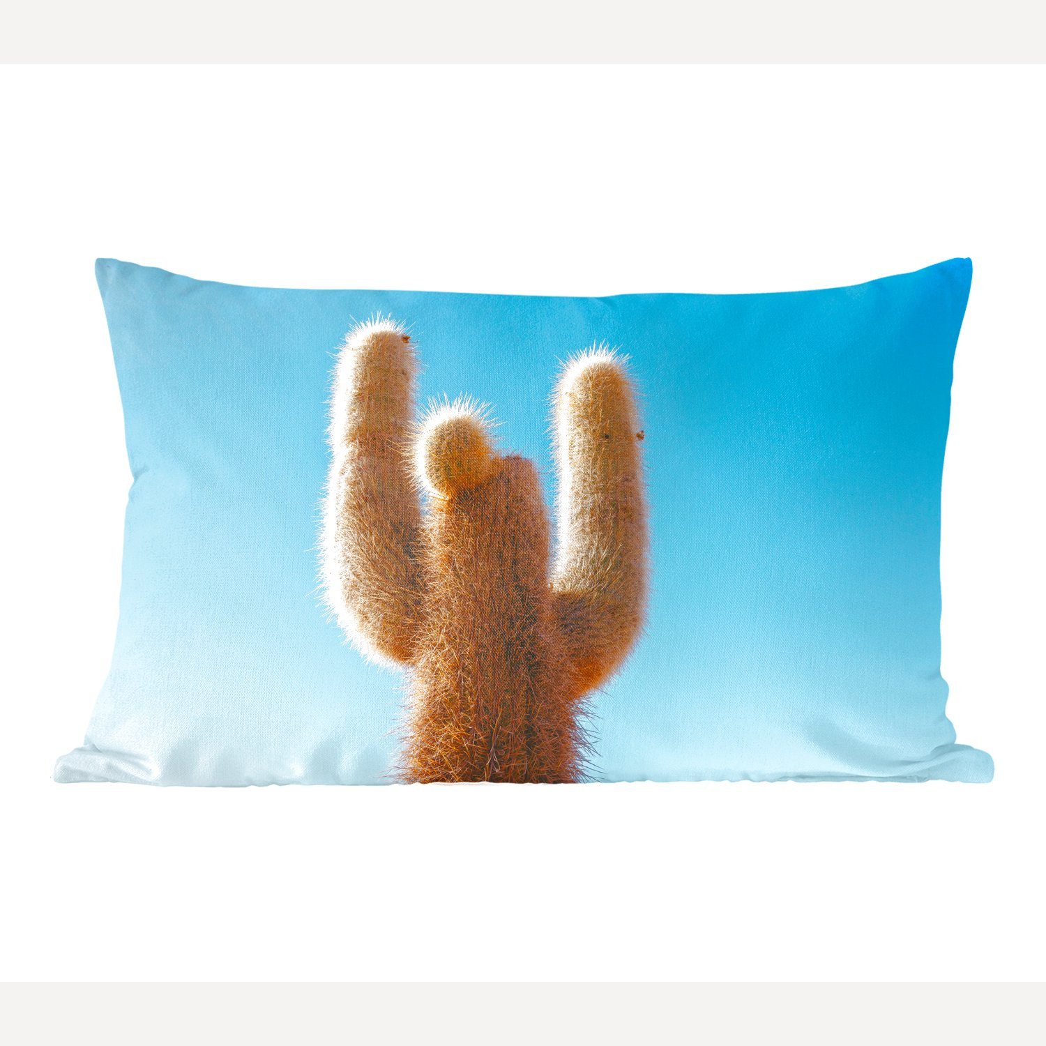 MuchoWow Dekokissen Kaktus mit blauem Himmel, Wohzimmer Dekoration, Zierkissen, Dekokissen mit Füllung, Schlafzimmer