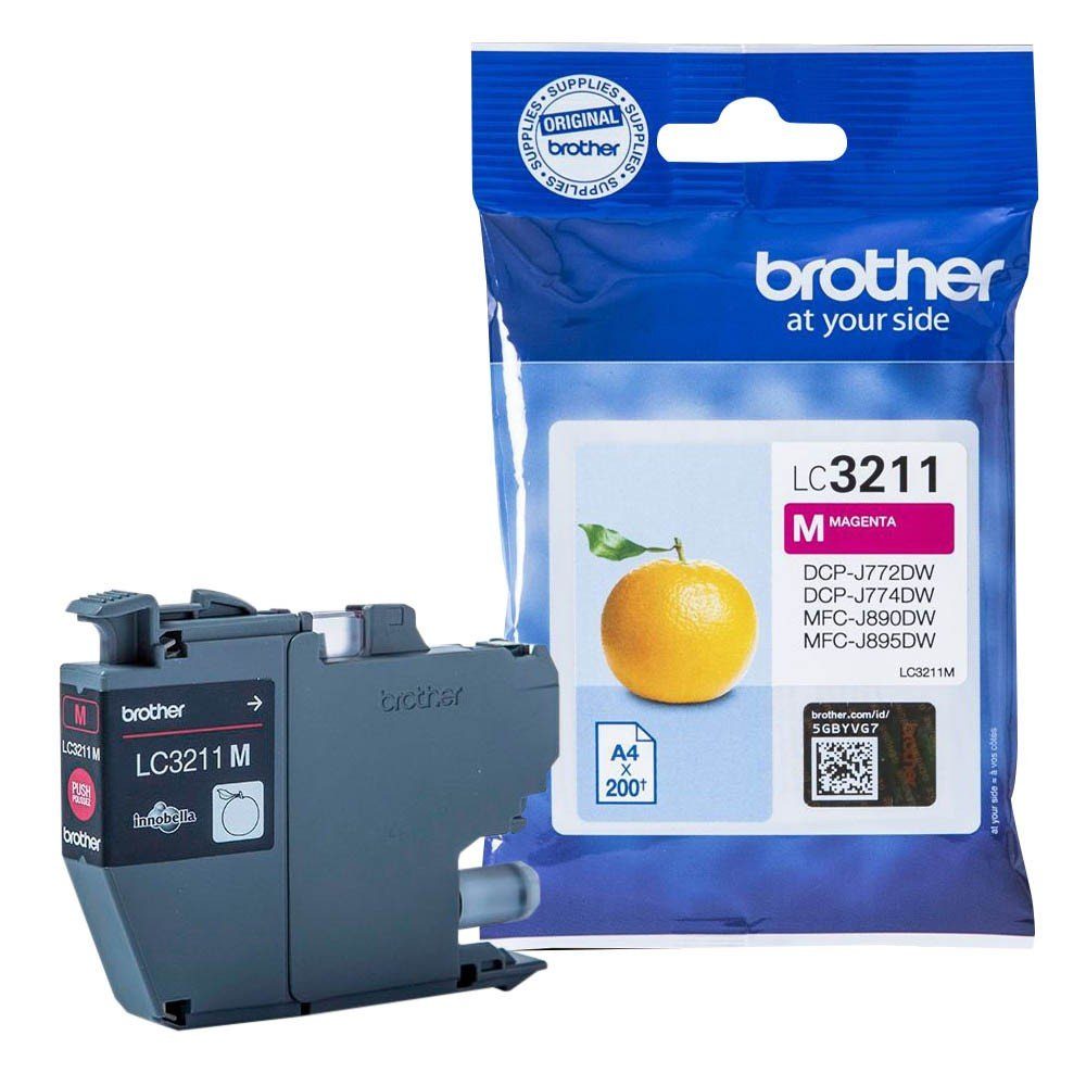 Brother 1 Tintenpatrone LC-3211 ca. 200 Seiten - magenta Tintenpatrone (1 Farbe (LC-3211M), 1-tlg)