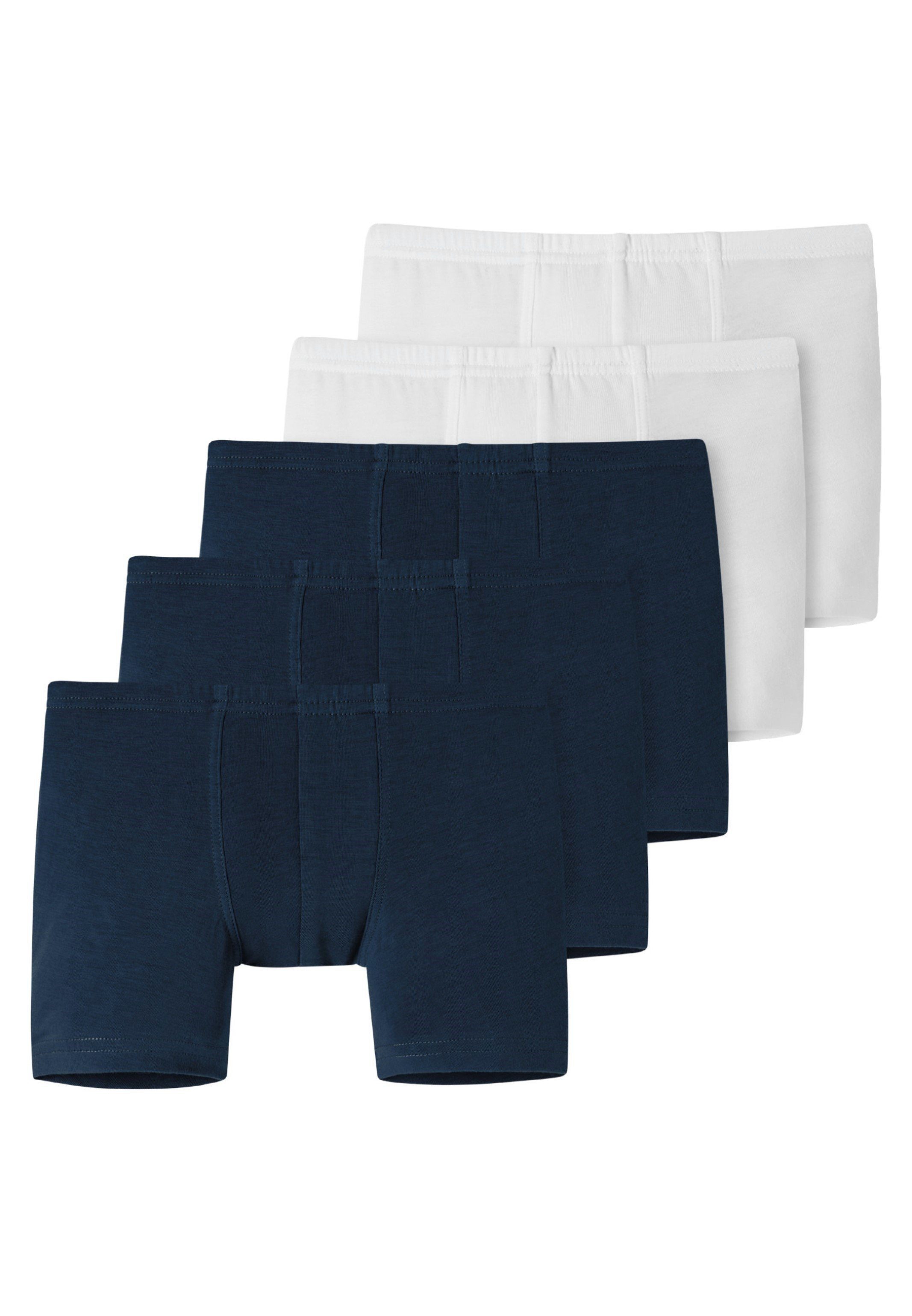 Short Baumwolle Pant Pack Cotton Eingriff Organic 5er 5-St) - - Blau Ohne (Spar-Set, - Weiß Kids Retro / 95/5 Boys Boxer / Retro Schiesser