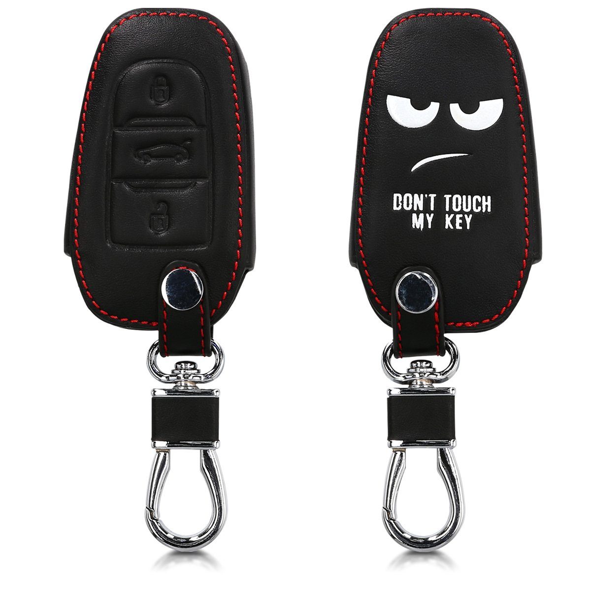 kwmobile Schlüsseltasche Autoschlüssel Hülle für Peugeot Citroen, Kunstleder Schutzhülle Schlüsselhülle Cover