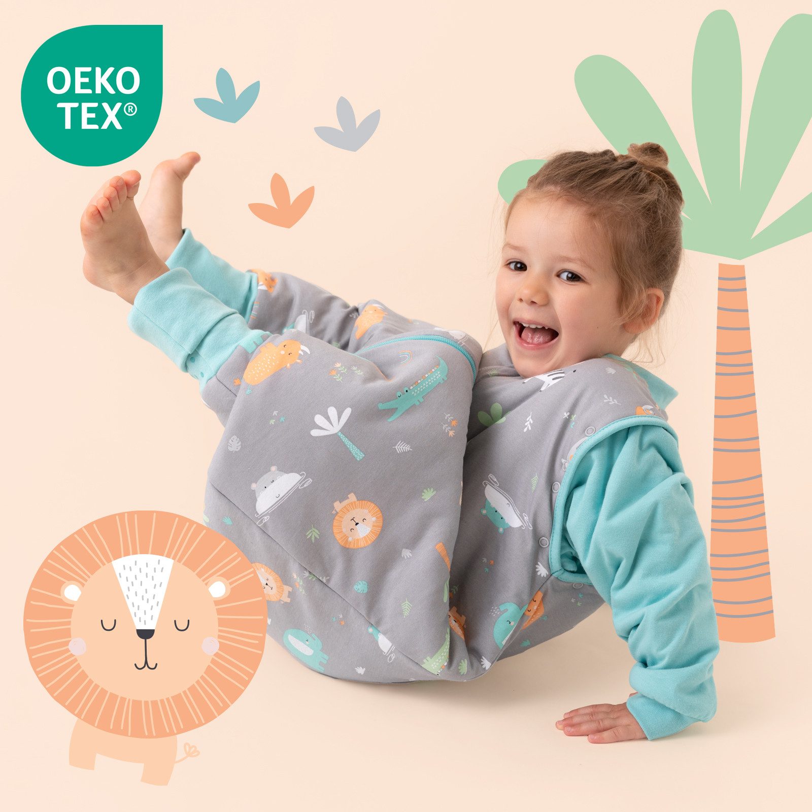 Schlummersack Kinderschlafsack Schlafsack mit Füßen und umklappbaren Bündch günstig online kaufen