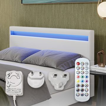 VitaliSpa® Bett Bettgestell Bern mit LED 140 cm Weiß