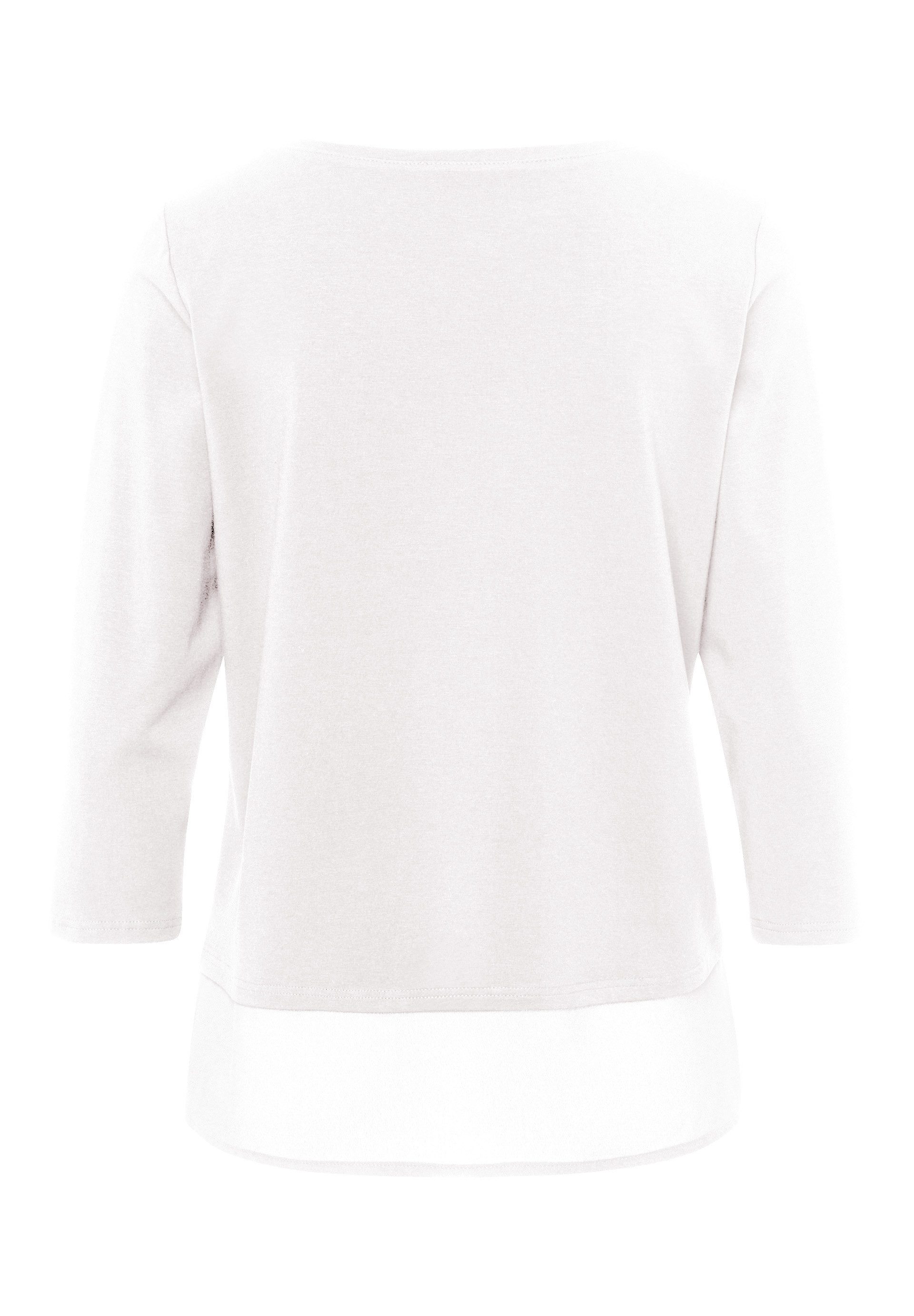 FRANK WALDER T-Shirt mit Chiffon-Saum günstig online kaufen