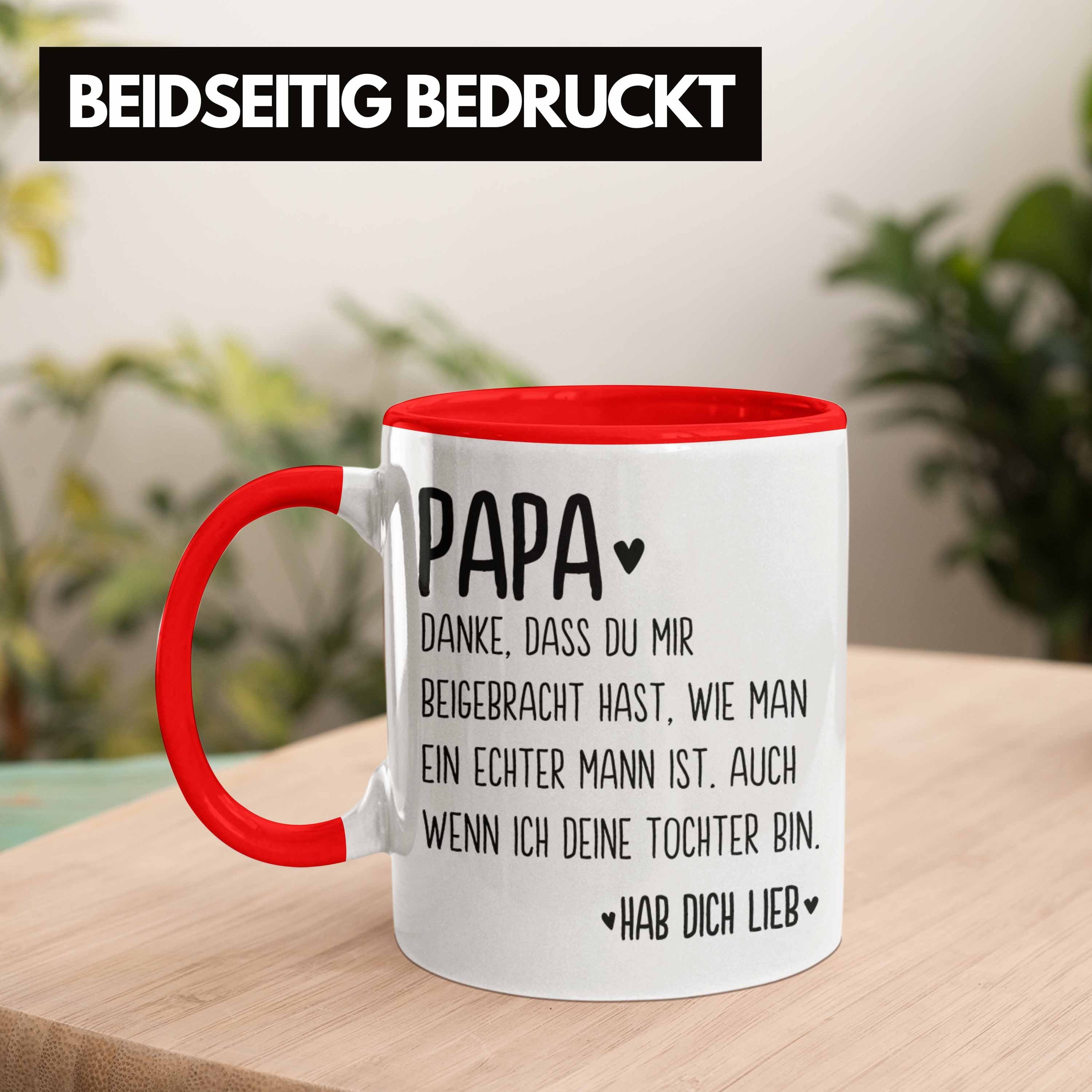 Vatertag Spruch Geschenk Geschenkidee von Tasse Papa - Trendation Trendation Rot Kaffeetasse Vater Tochter Sprüche Tasse