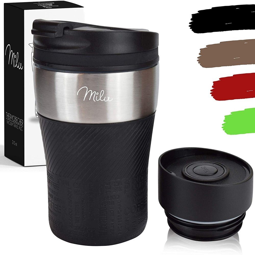 Milu Kids Термокружка Coffee To Go - Термокружка - Isolierbecher - aus Edelstahl - 210ml-schwarz