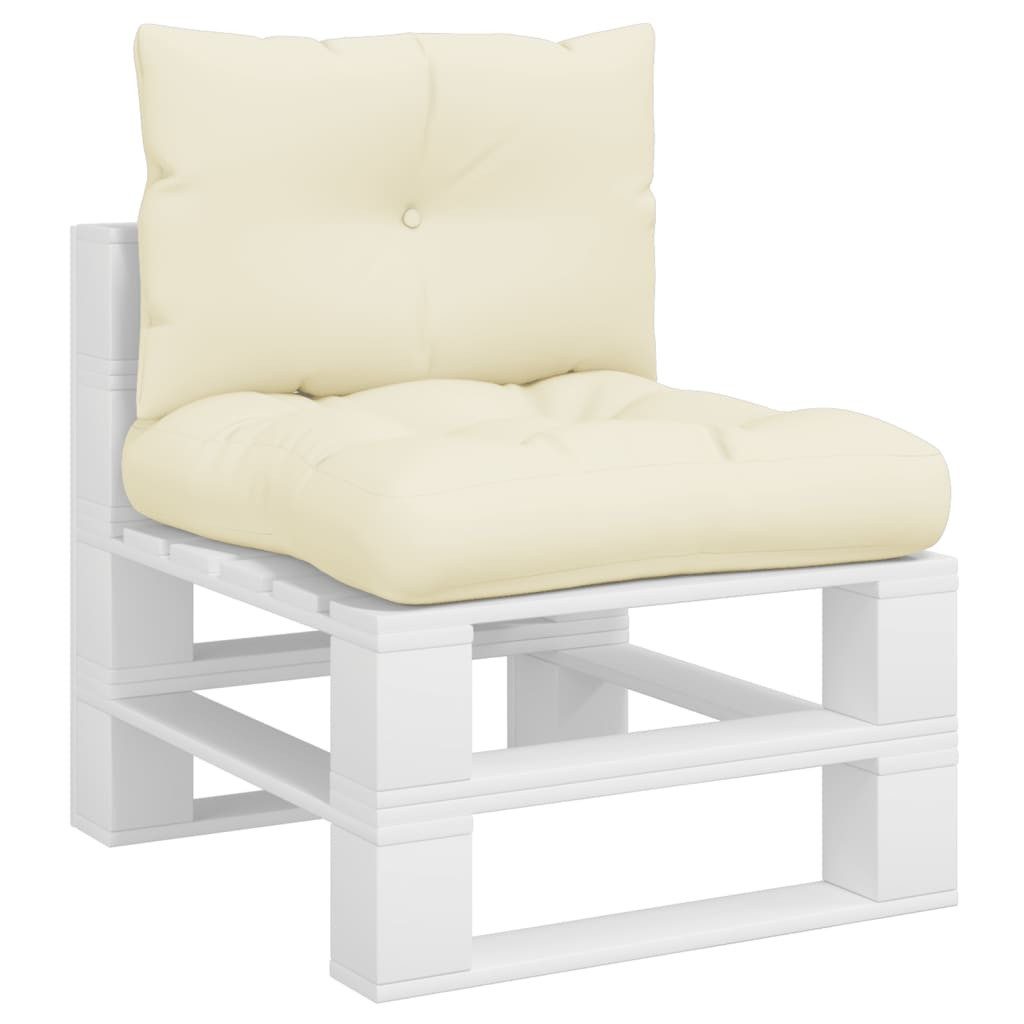 vidaXL Sitzauflage Palettenkissen 2-tlg. Creme Stoff, günstig online kaufen