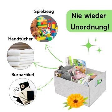 GarPet Aufbewahrungsbox 6x Aufbewahrungsbox faltbar Filz Stoff Box Aufbewahrungskorb Filzkorb