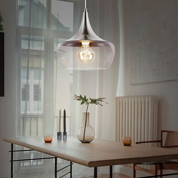 etc-shop Pendelleuchte, Leuchtmittel nicht inklusive, Decken Pendel Lampe VINTAGE Wohn Ess Zimmer Beleuchtung Retro Glas