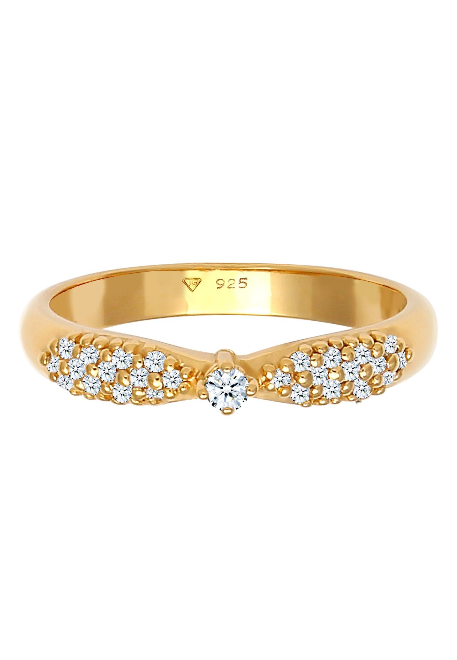 Elli DIAMONDS Verlobungsring Verlobung Glamour Diamant (0,16 ct) 925 Silber