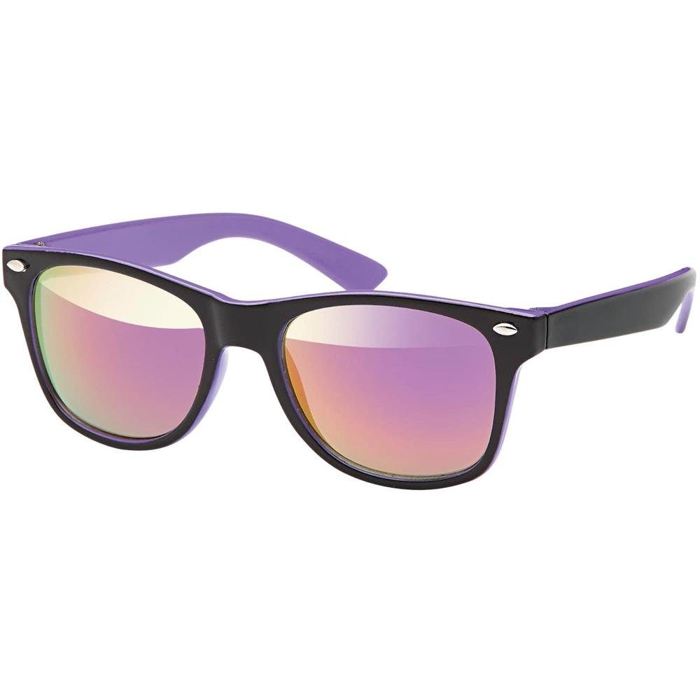 BEZLIT Eyewear Wayfarer Kinder Sonnenbrille Jungen Mädchen (1-St) mit schwarzen Linsen Lila/Schwarz/Violett