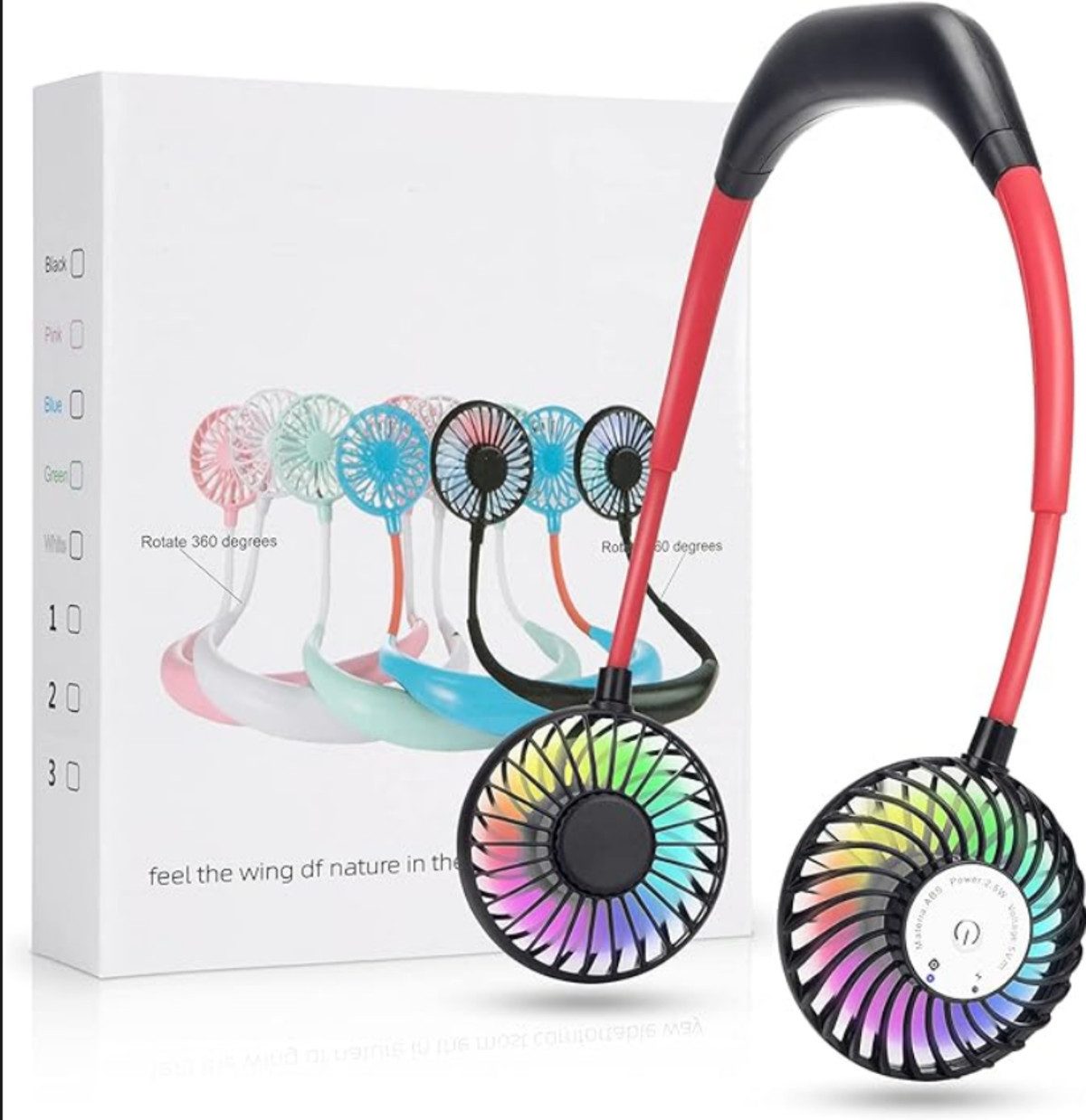 NASUM Handventilator Aroma Therapy Nackenlüfter - Tragbarer Halsventilator mit Duftfunktion, Duftfunktion, Ergonomisches Design