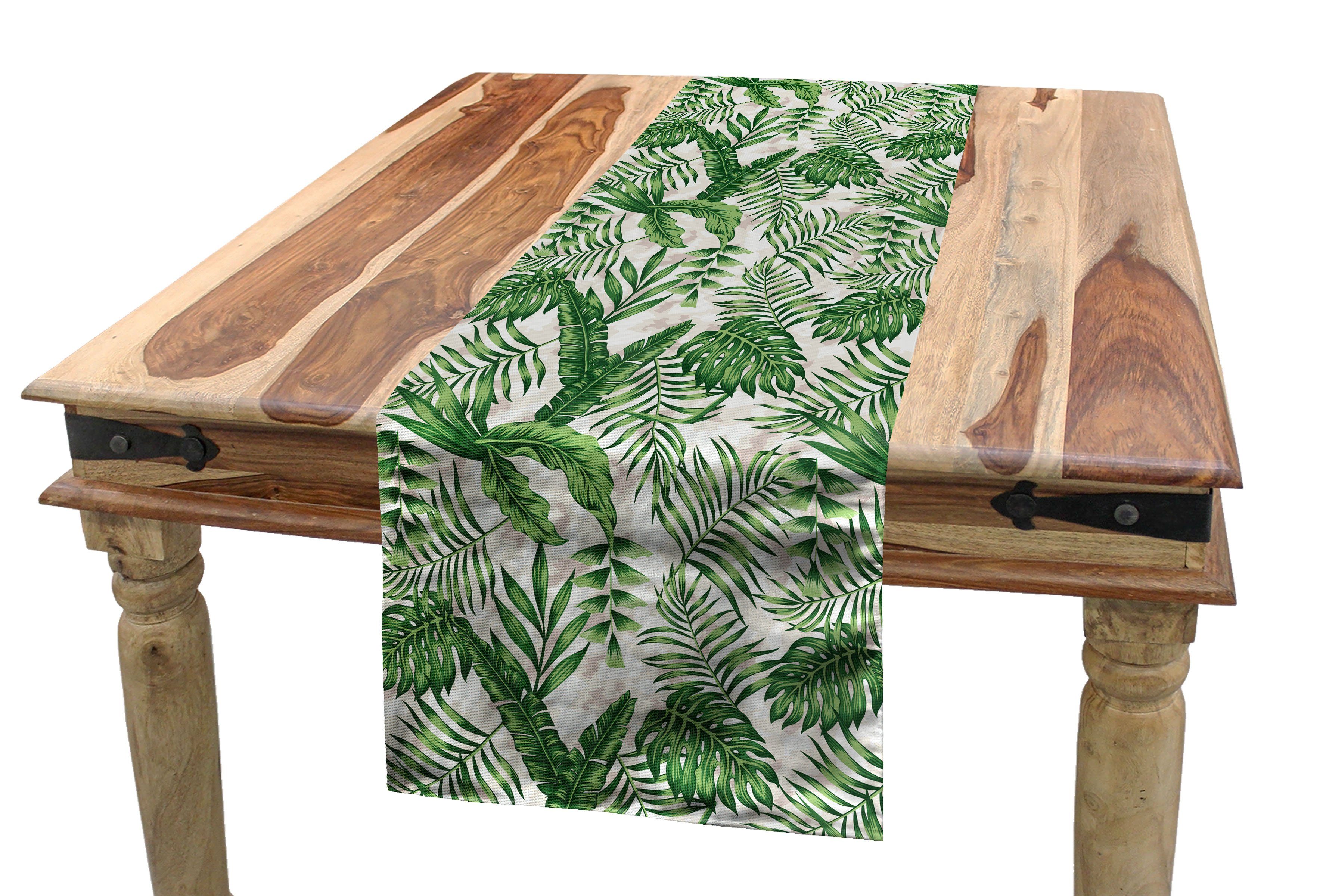 Abakuhaus Tischläufer Esszimmer Küche Rechteckiger Dekorativer Tischläufer, Hawaii-Farben verschiedene Blätter