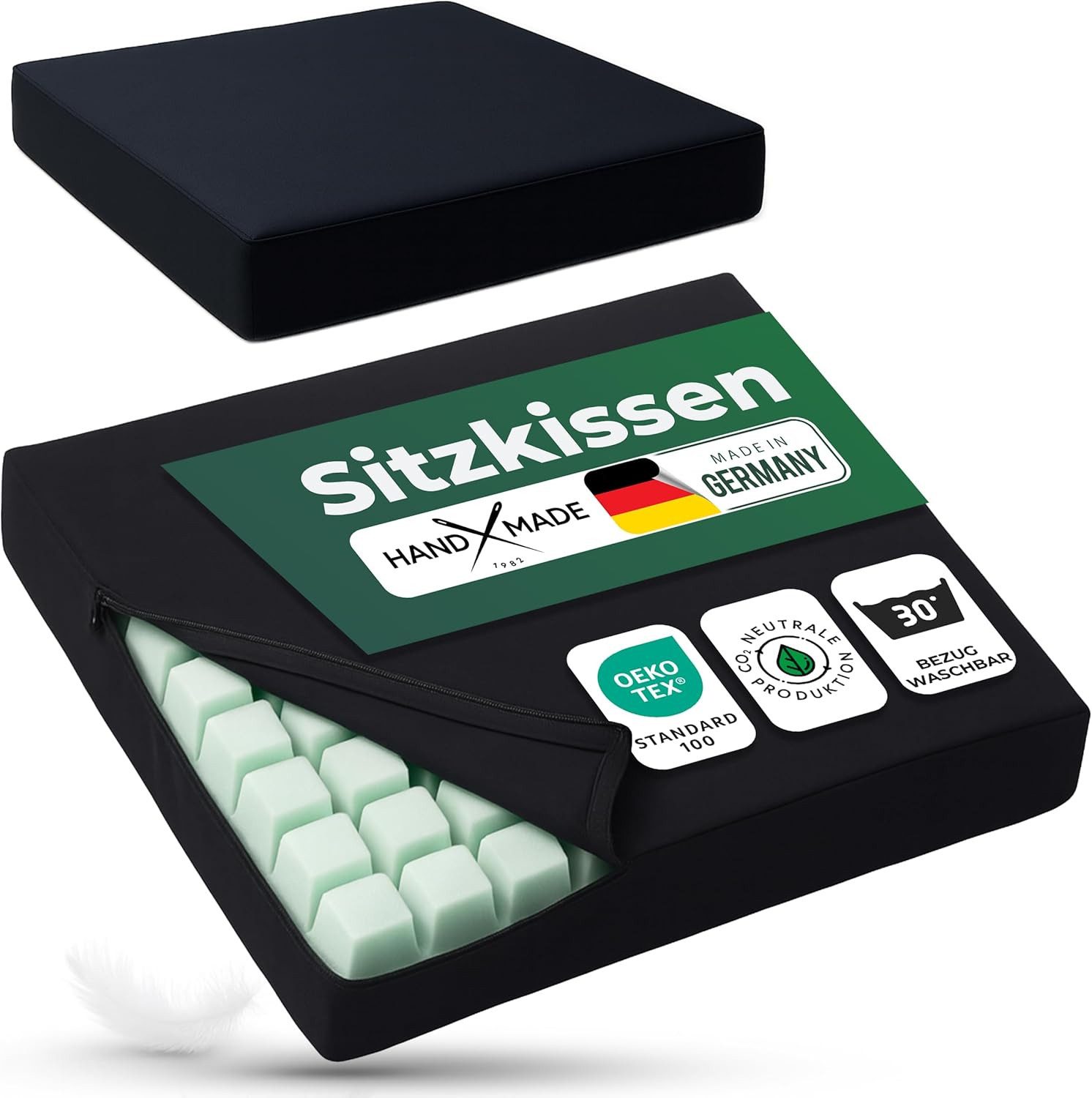 Novaliv Zugluftstopper 31222-2x, 1-tlg., Novaliv 2x Rollstuhlkissen & Sitzkissen Rollstuhl - Antidekubituskisse