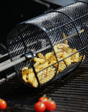 BBQ-Toro Grillspieß Rondell Grillkorb für Drehspieße aus teflonbeschichtetem Material